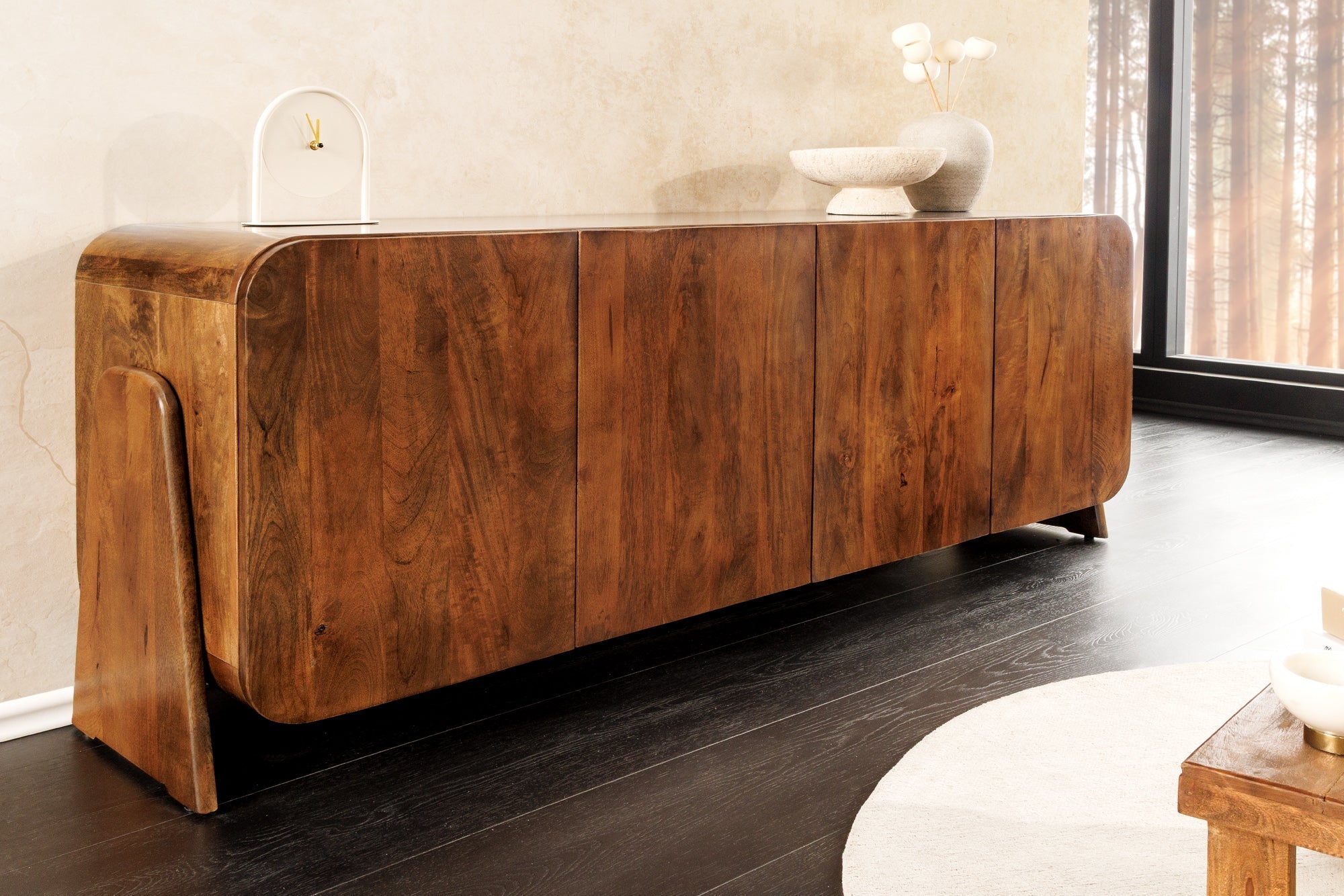 Buffet massif BRASIL 175cm en manguier marron six compartiments