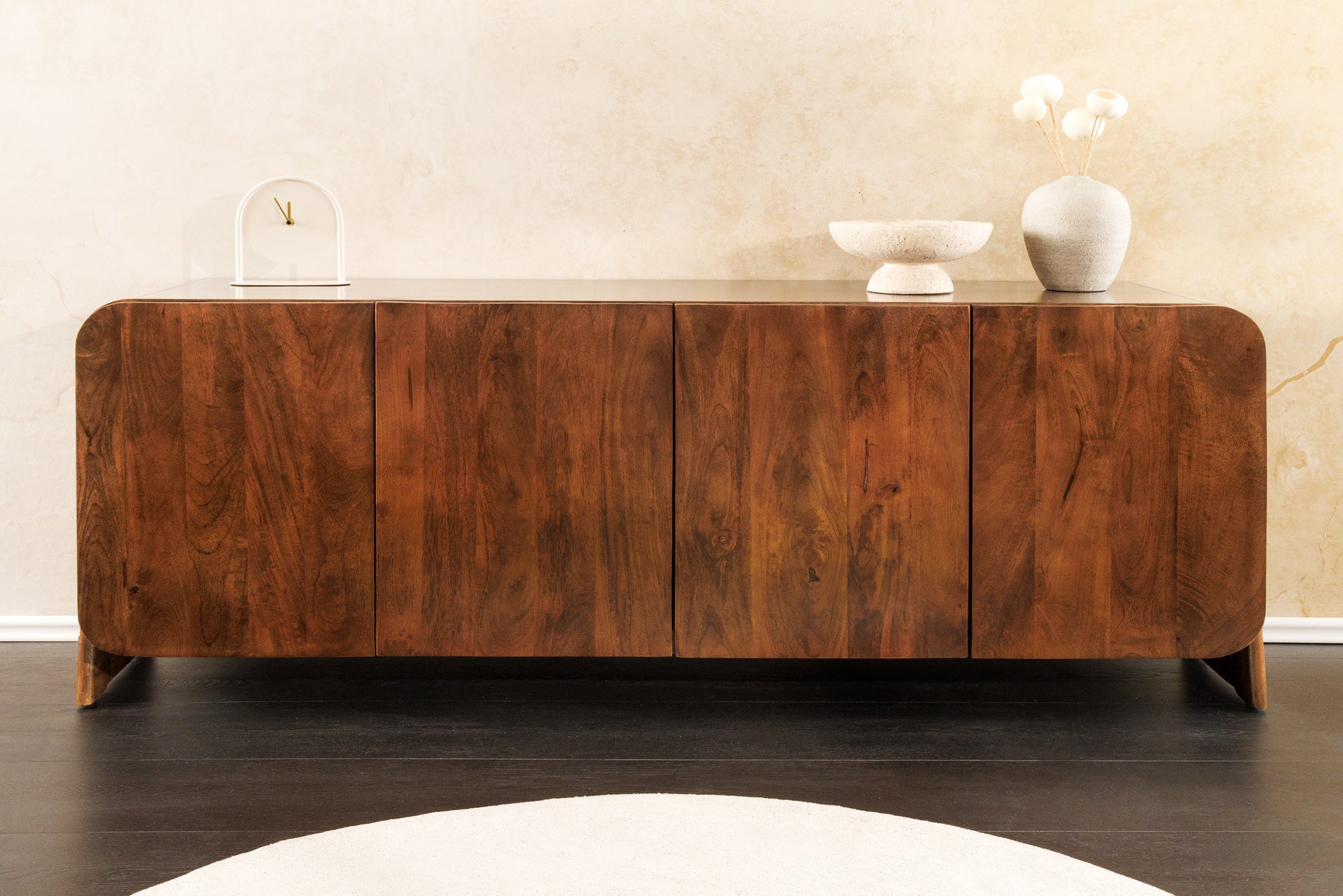 Buffet massif BRASIL 175cm en manguier marron six compartiments