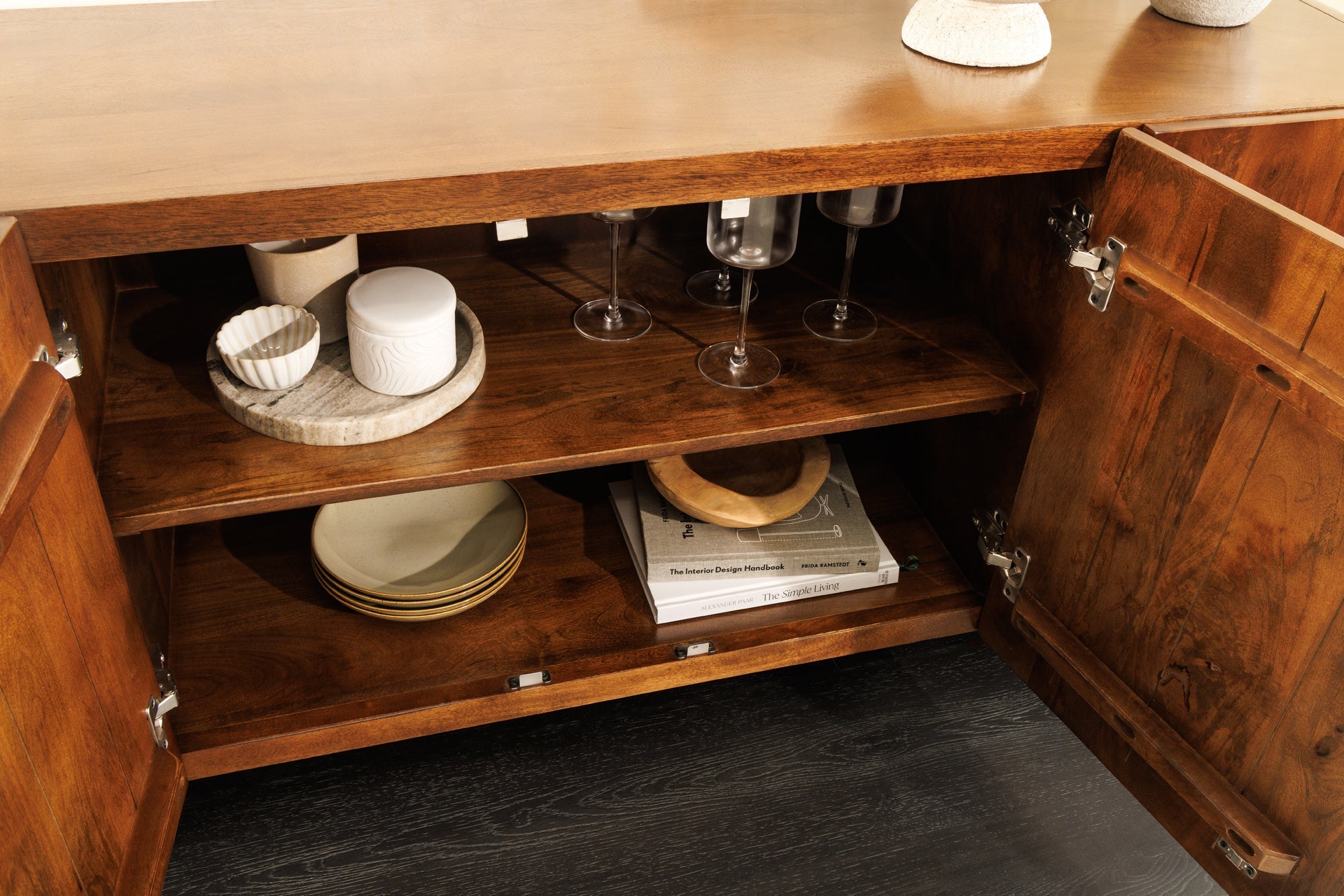 Buffet massif BRASIL 175cm en manguier marron six compartiments