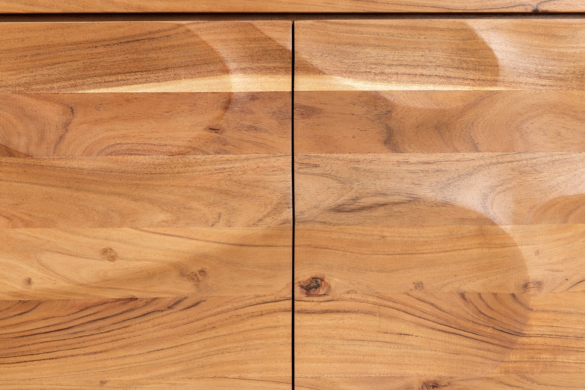 Buffet massif DESERT 160cm bois d’acacia beige sable façade 3D