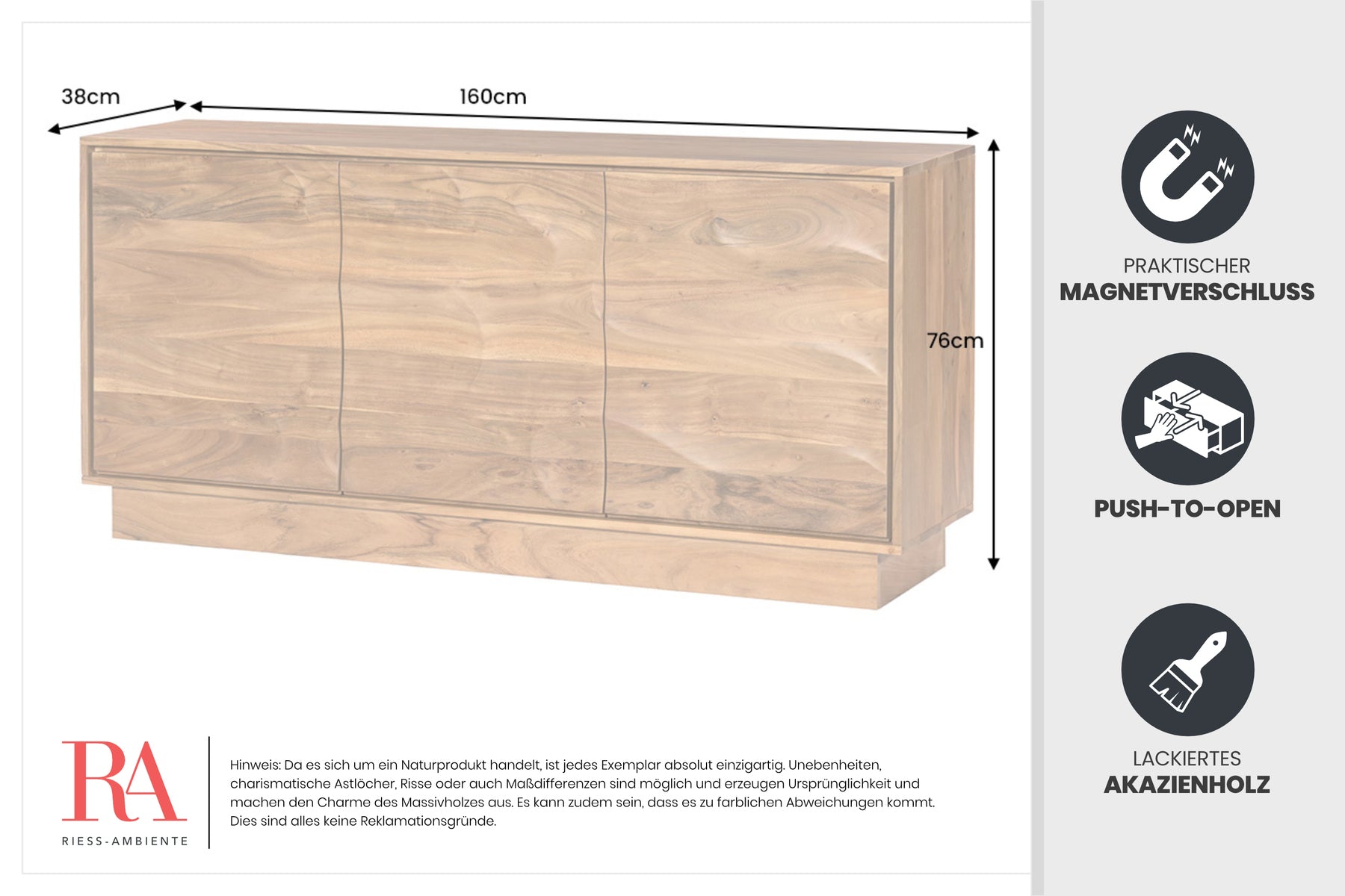 Dimensions de la table
