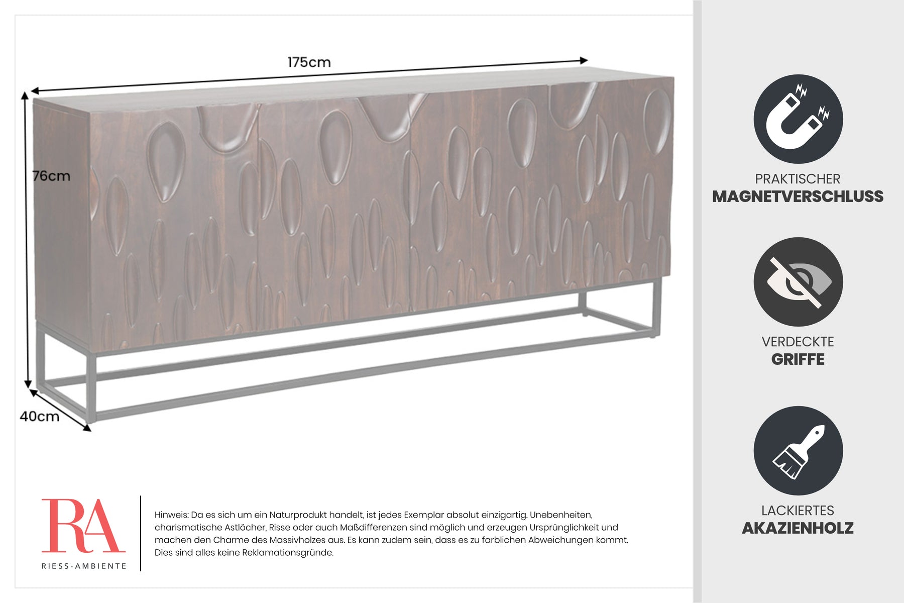 Dimensions de la table
