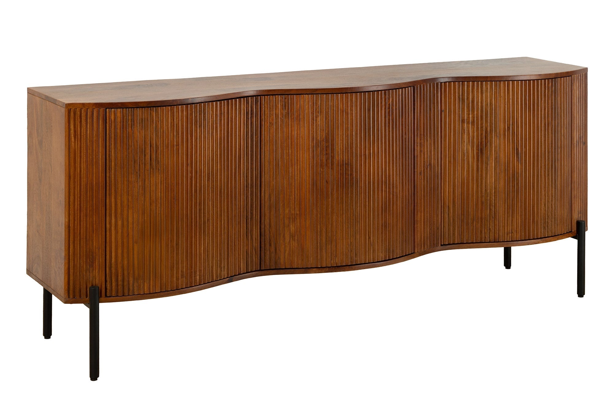 Buffet massif GRANDEUR 180cm manguier marron métal noir