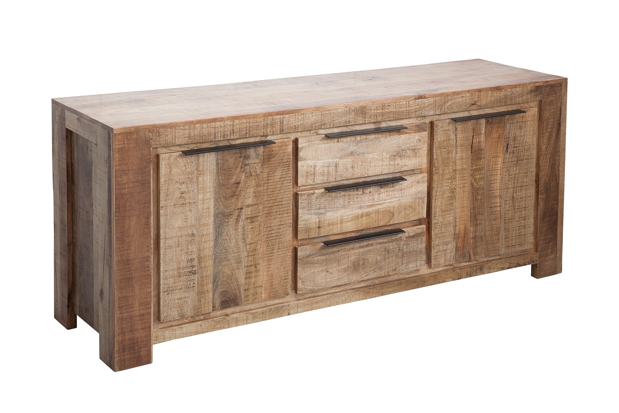Buffet massif IRON CRAFT 175cm commode en bois de manguier avec tiroirs fait main