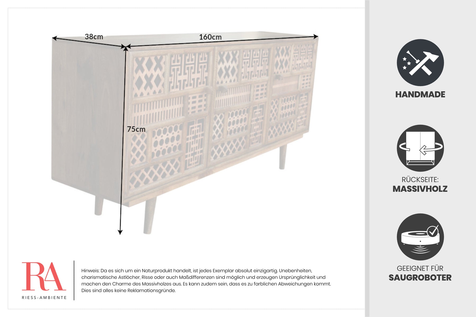Dimensions de la table