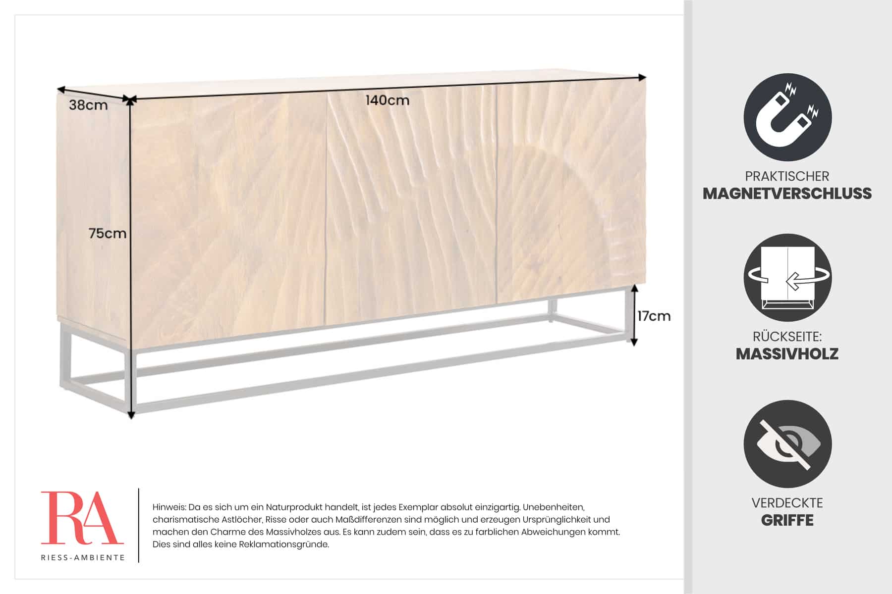 Dimensions de la table