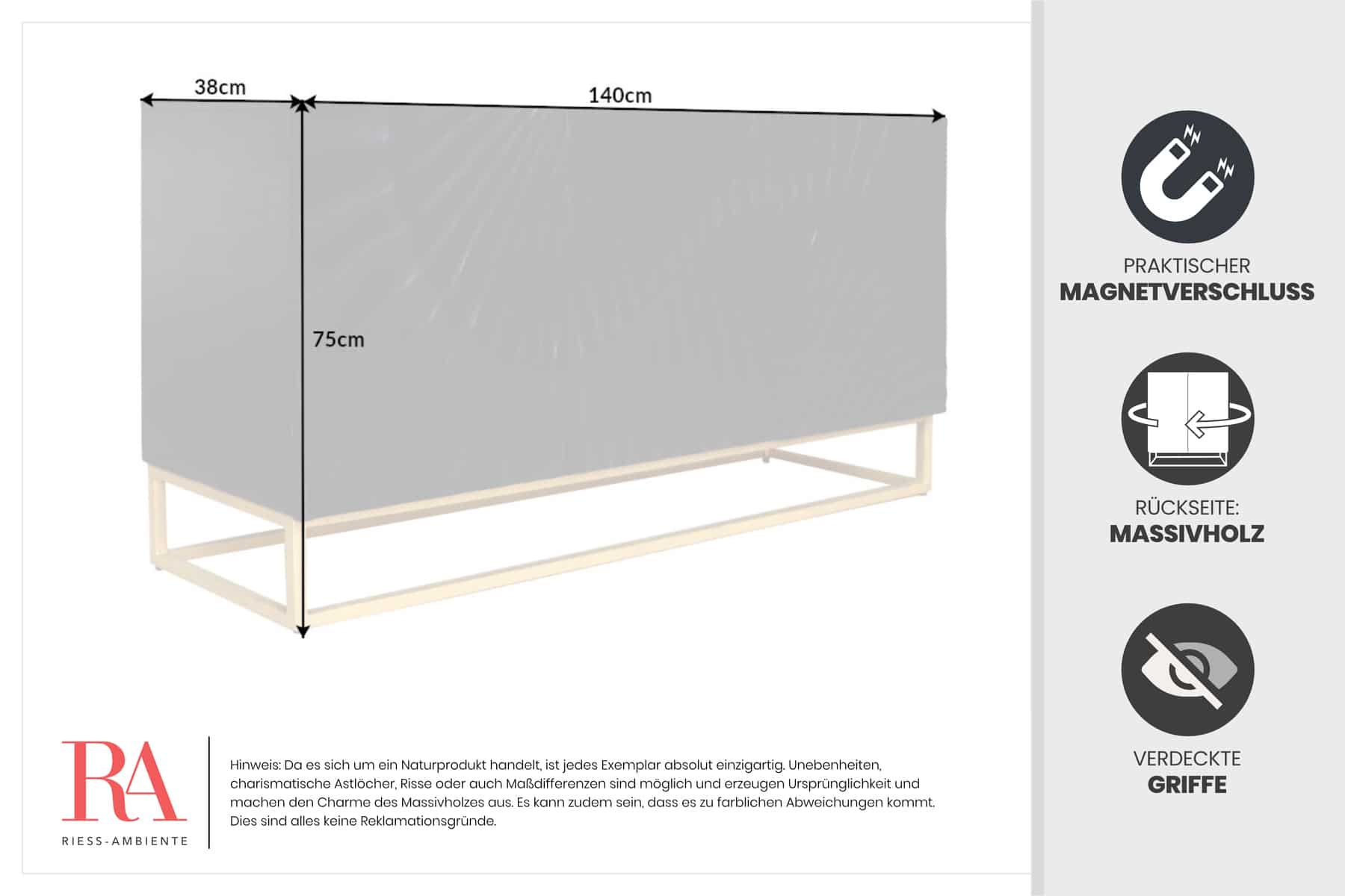 Dimensions de la table
