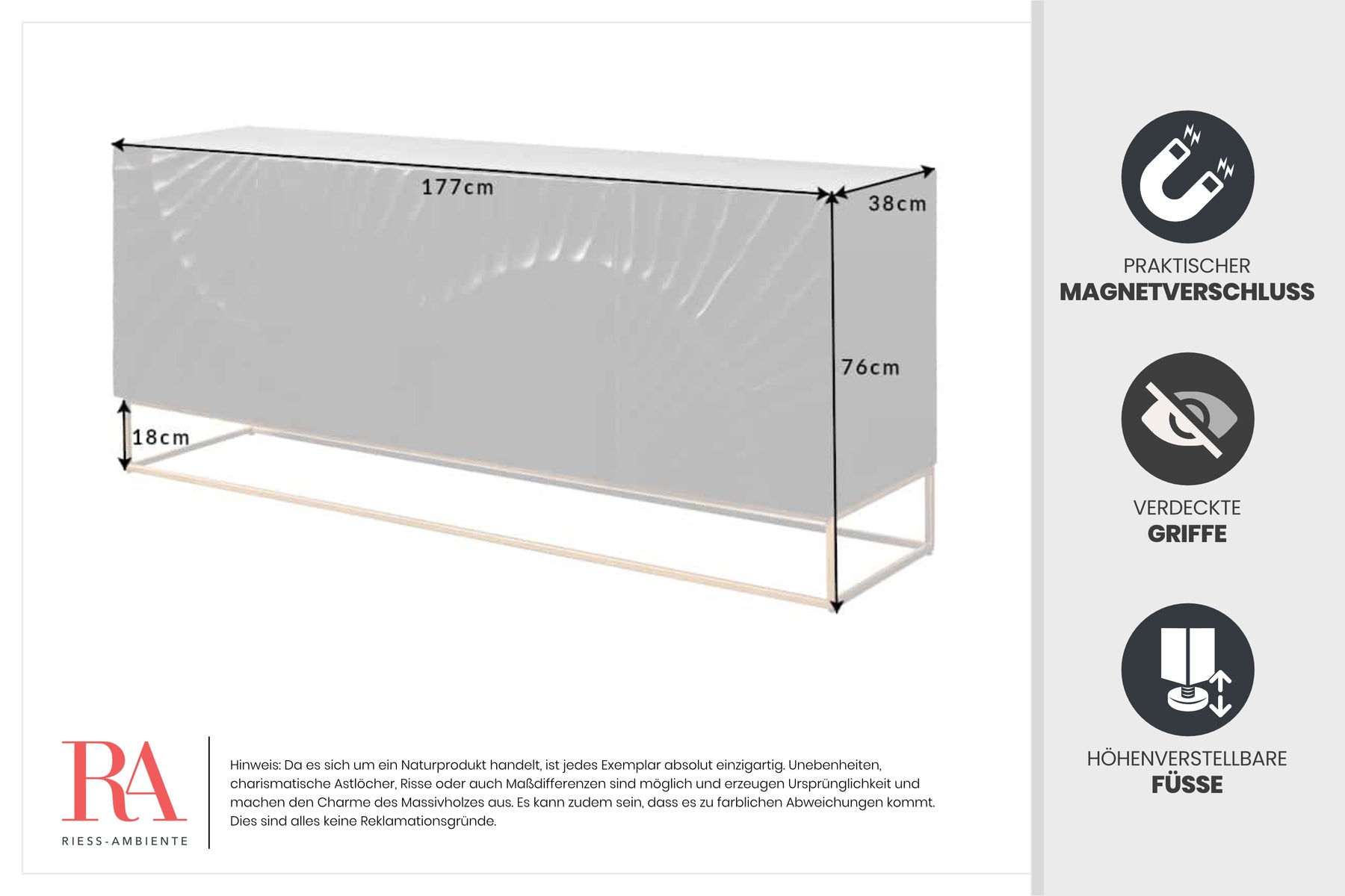 Dimensions de la table