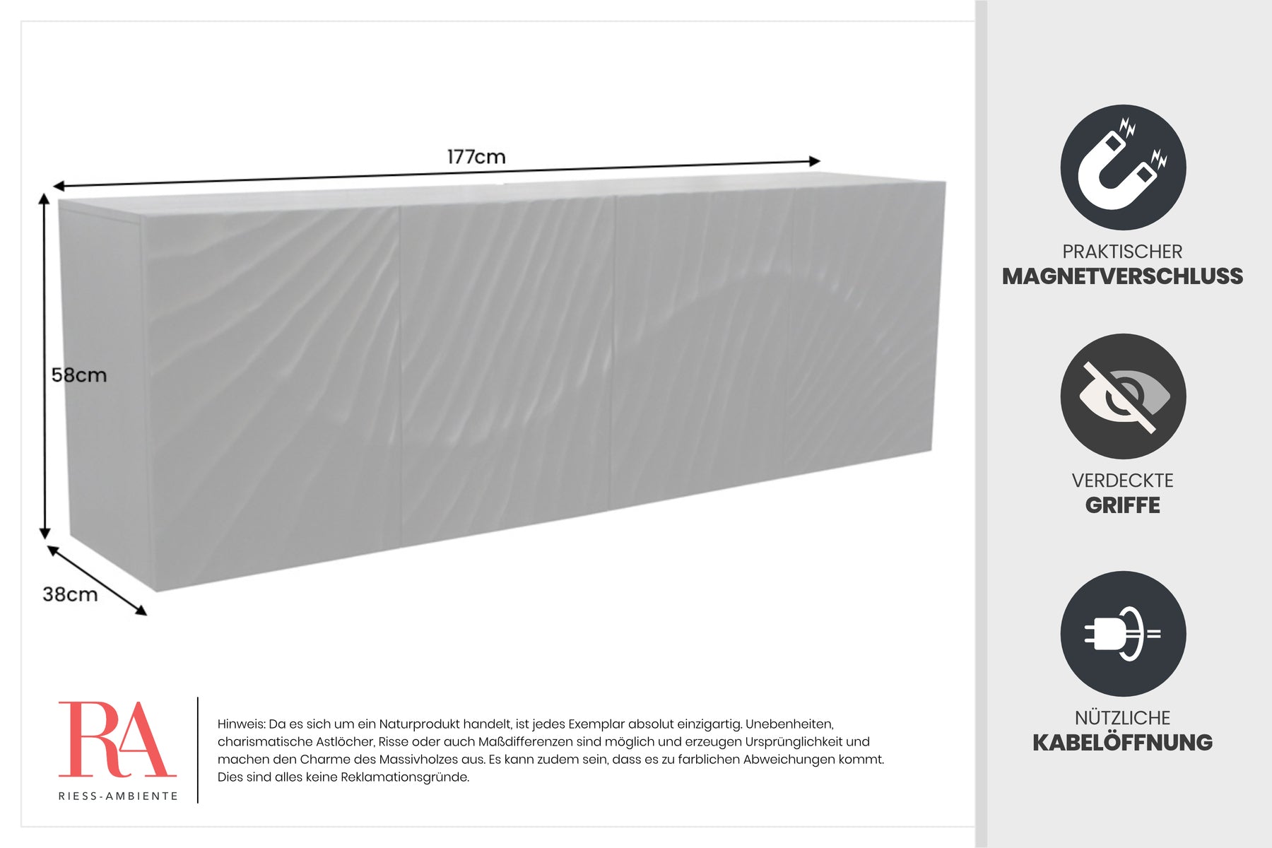 Dimensions de la table