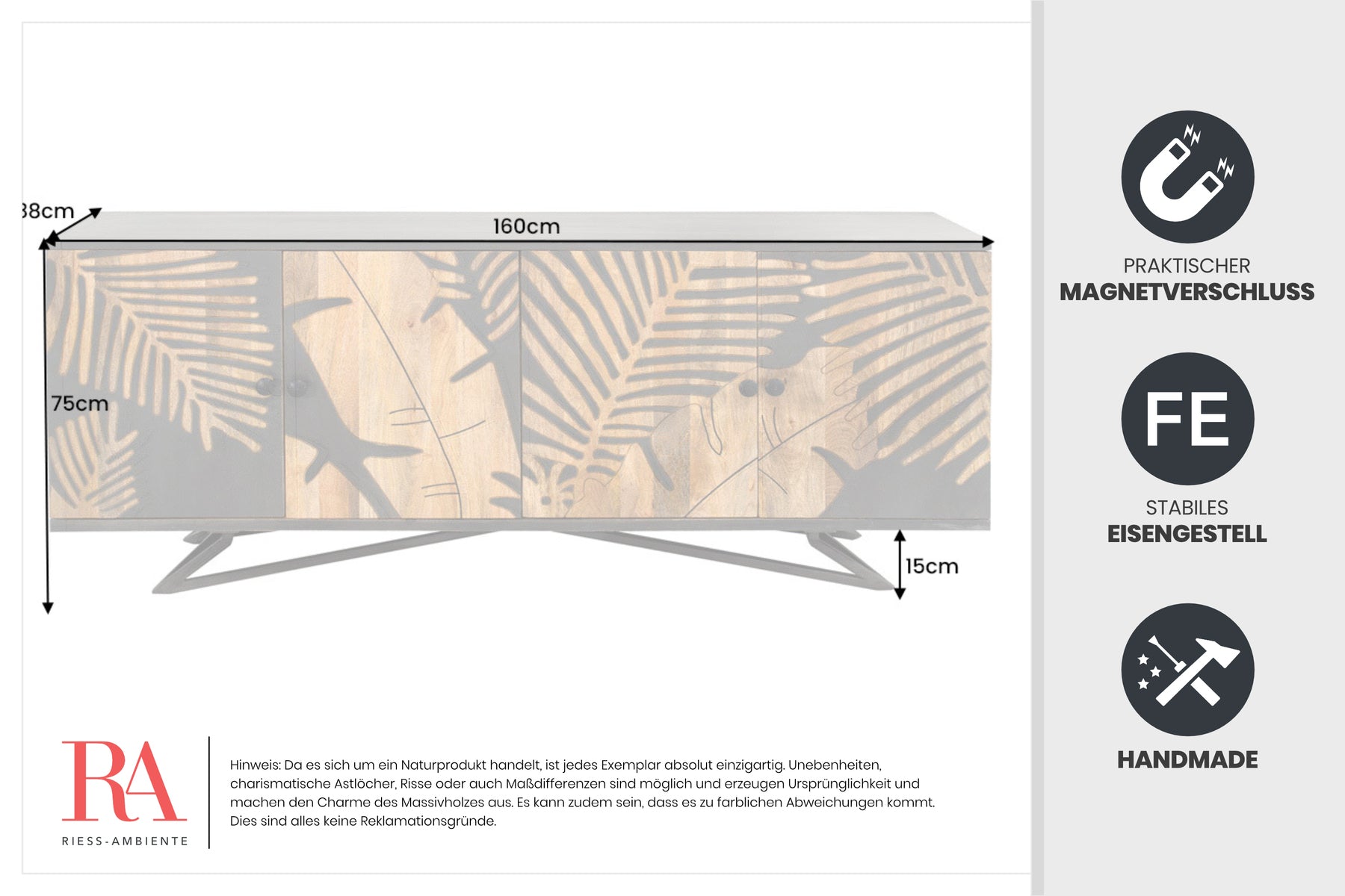 Dimensions de la table