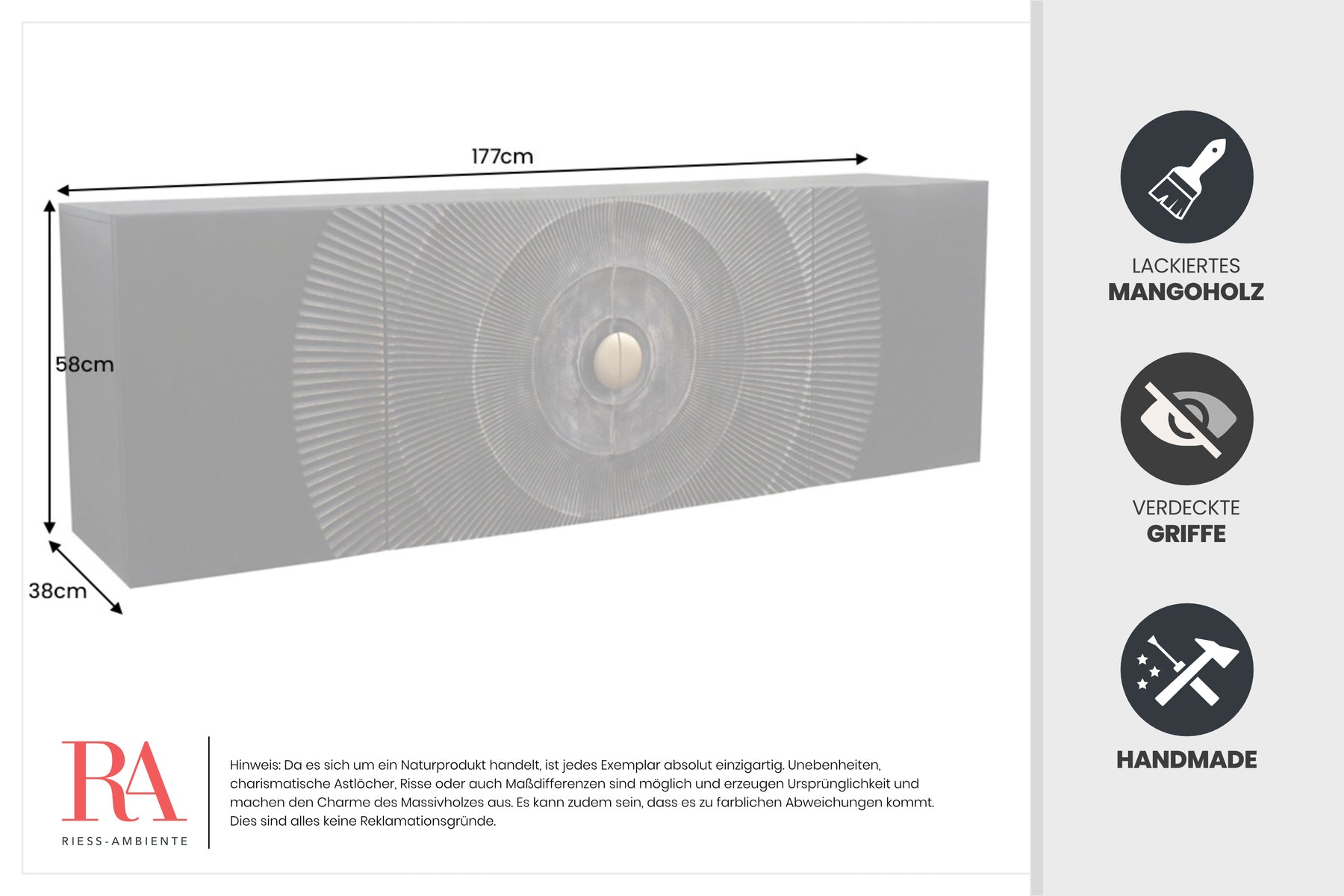 Dimensions de la table