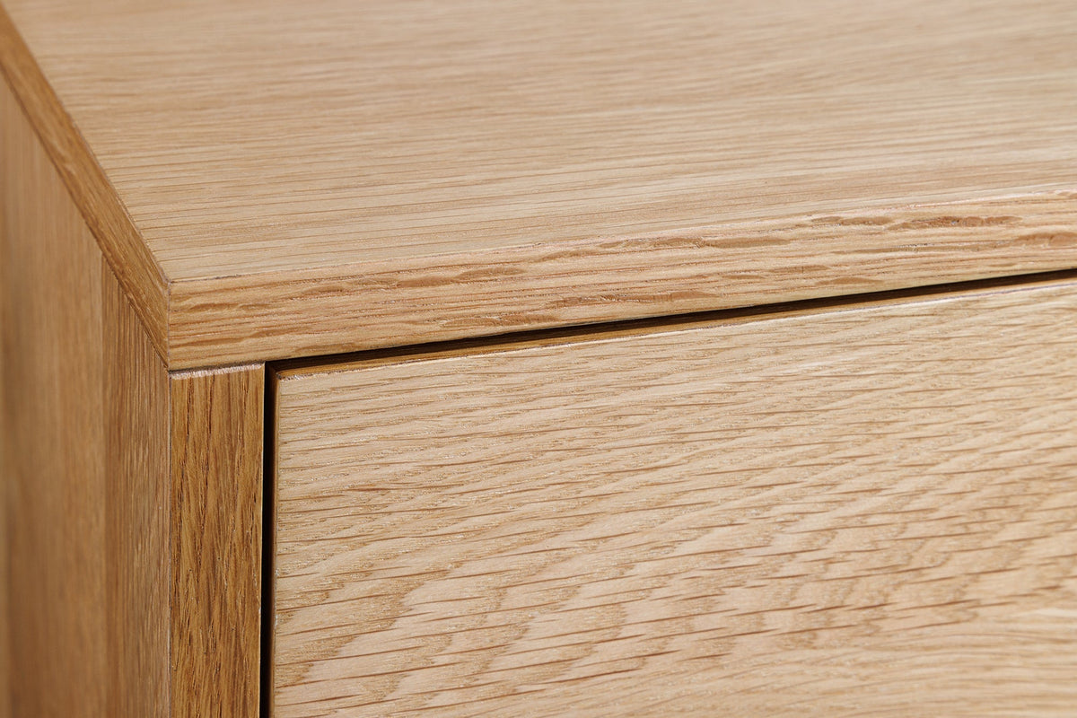 Buffet TV massif LIVING EDGE 160cm bord en chêne naturel avec pieds en épingle à cheveux