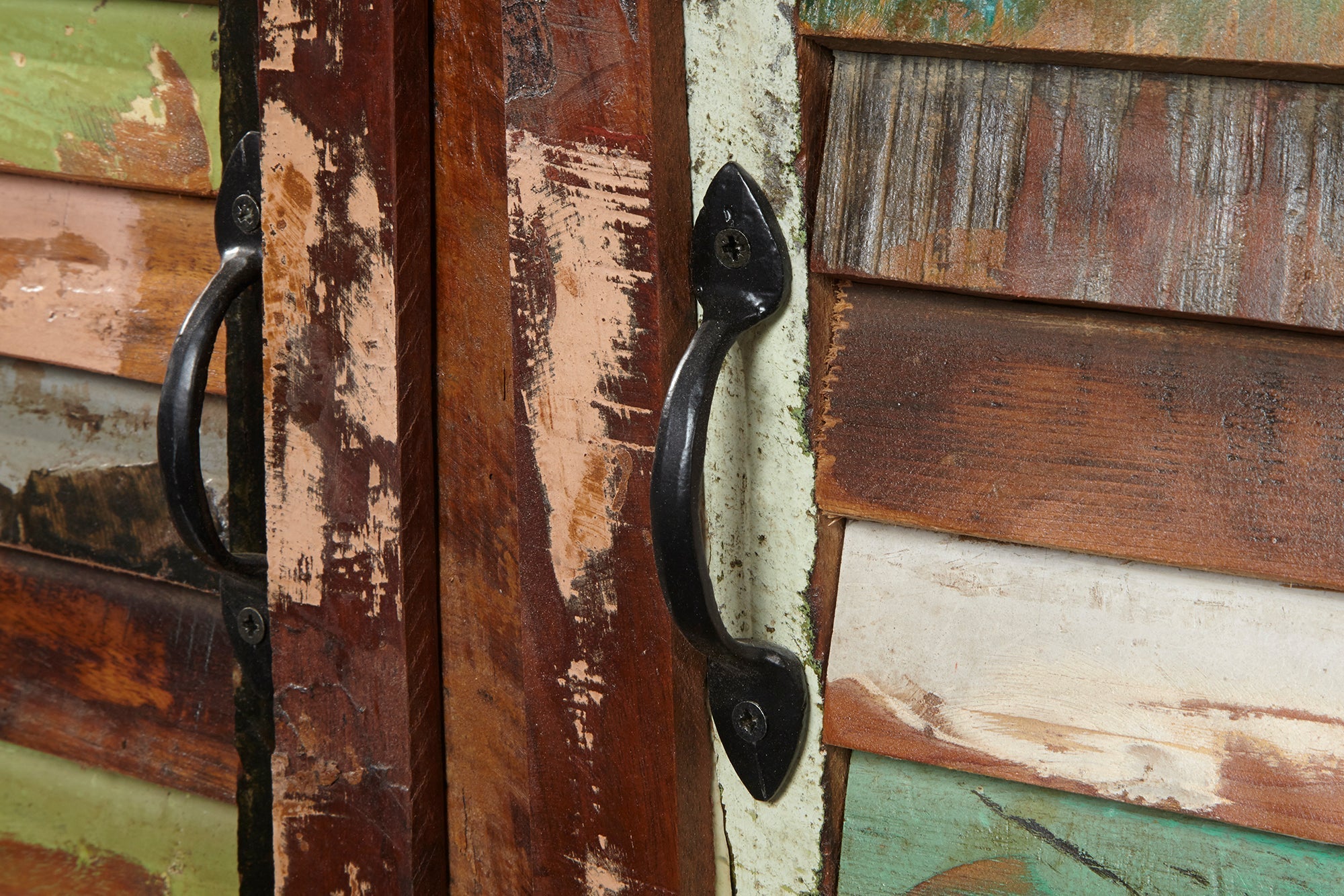Buffet unique JAKARTA 125cm en bois massif recyclé provenant de bateaux de pêche