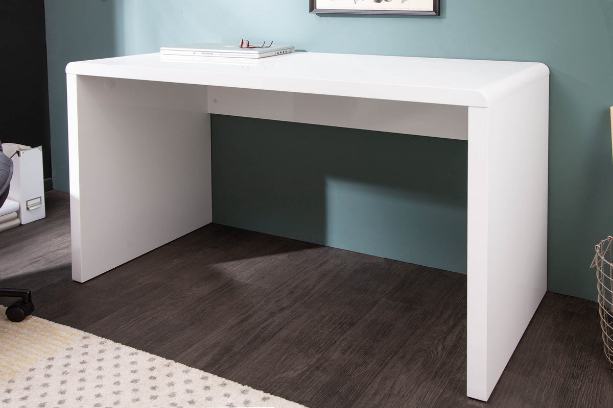 Bureau design FAST TRADE 120cm table de bureau blanc brillant