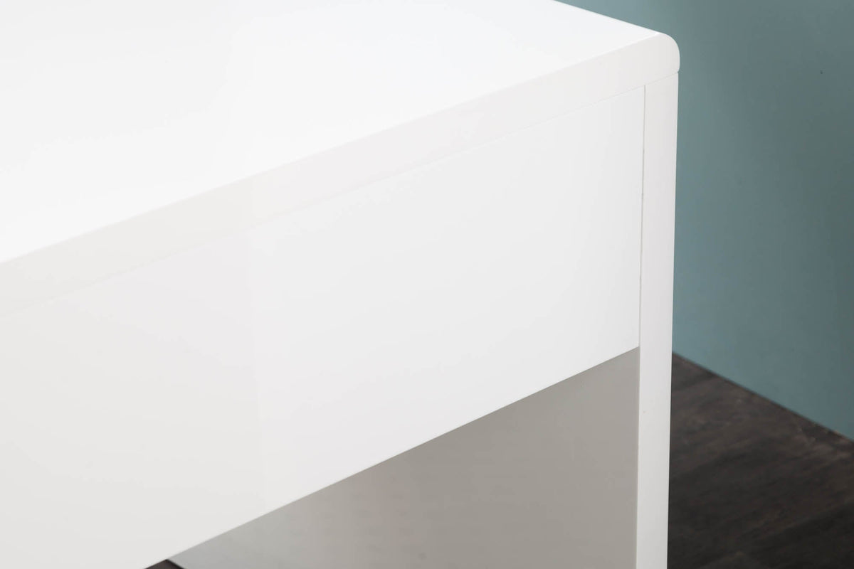 Bureau design FAST TRADE 120cm table de bureau blanc brillant