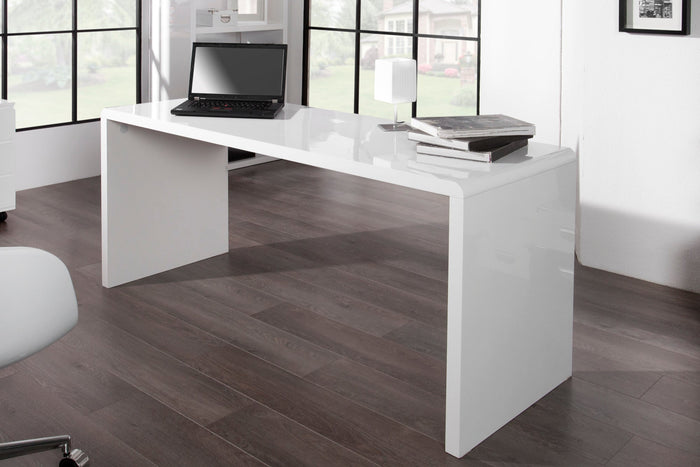 Bureau design FAST TRADE 160cm table d’ordinateur blanc brillant