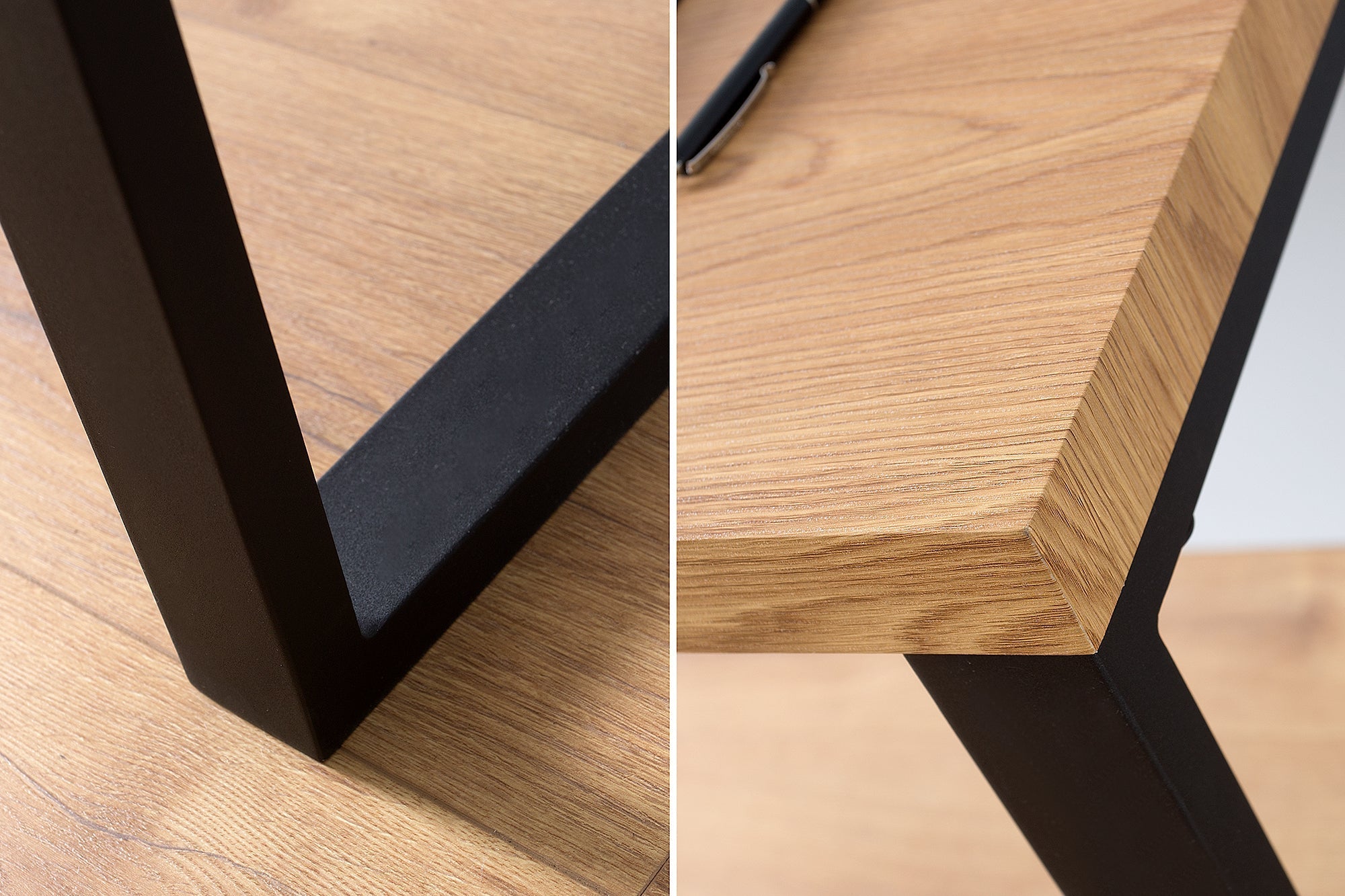 Bureau design OAK DESK 120cm chêne vintage structure métal noir