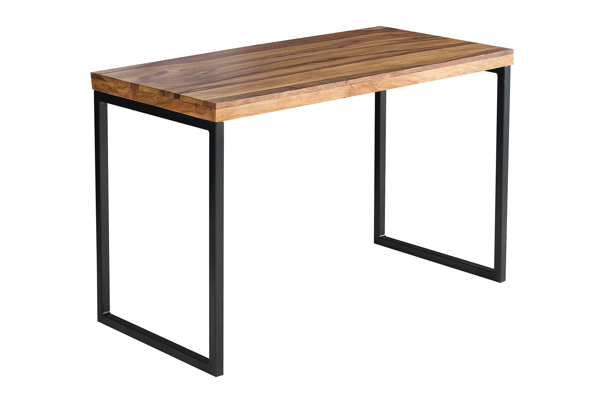 Bureau élégant ELEMENTS 118cm structure métal finition pierre Sheesham marron