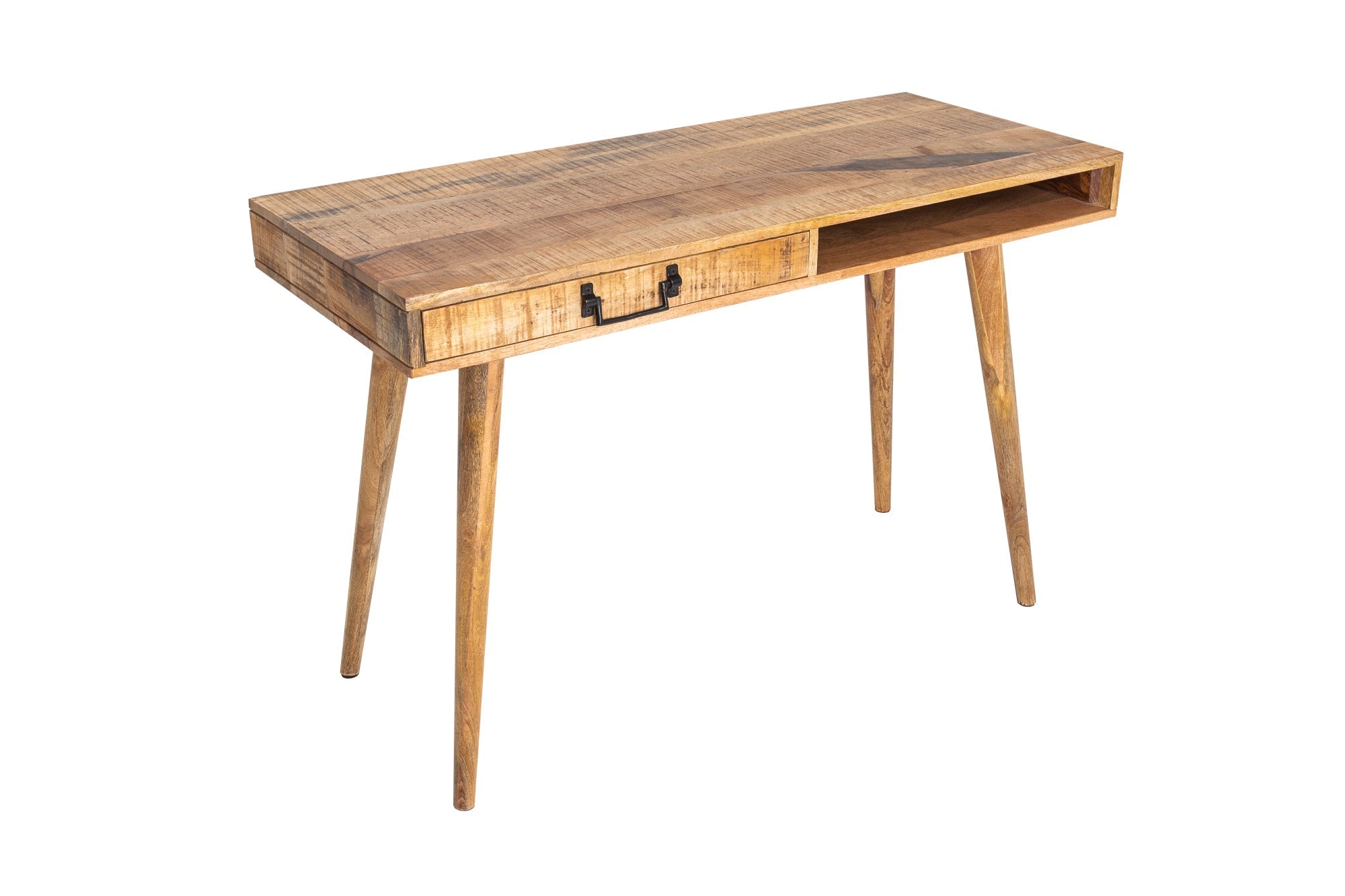 Bureau massif RETRO 120cm table de bureau en manguier avec tiroir