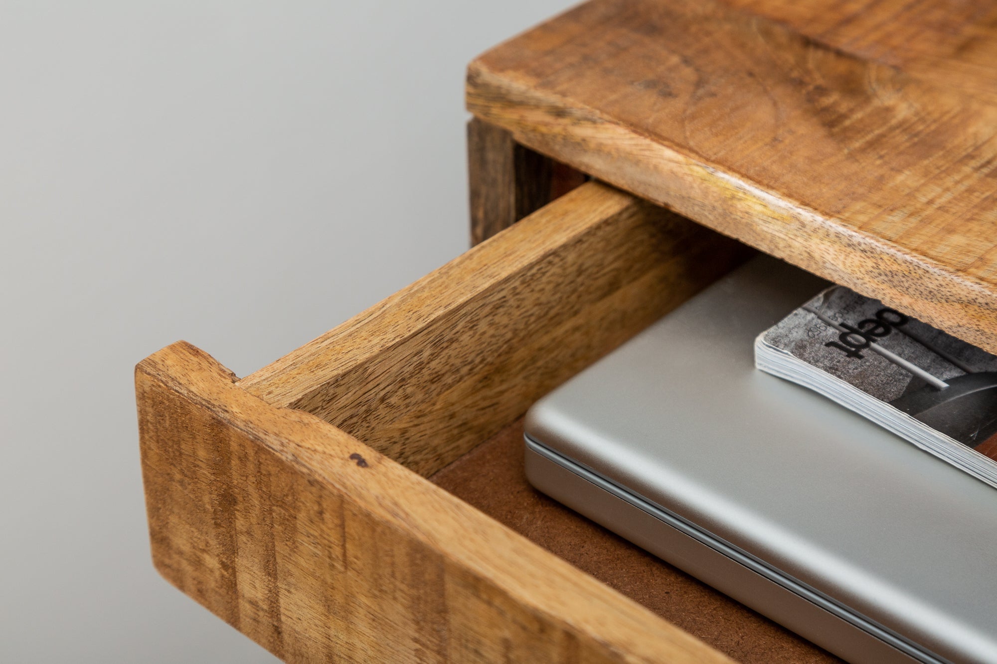 Bureau massif RETRO 120cm table de bureau en manguier avec tiroir