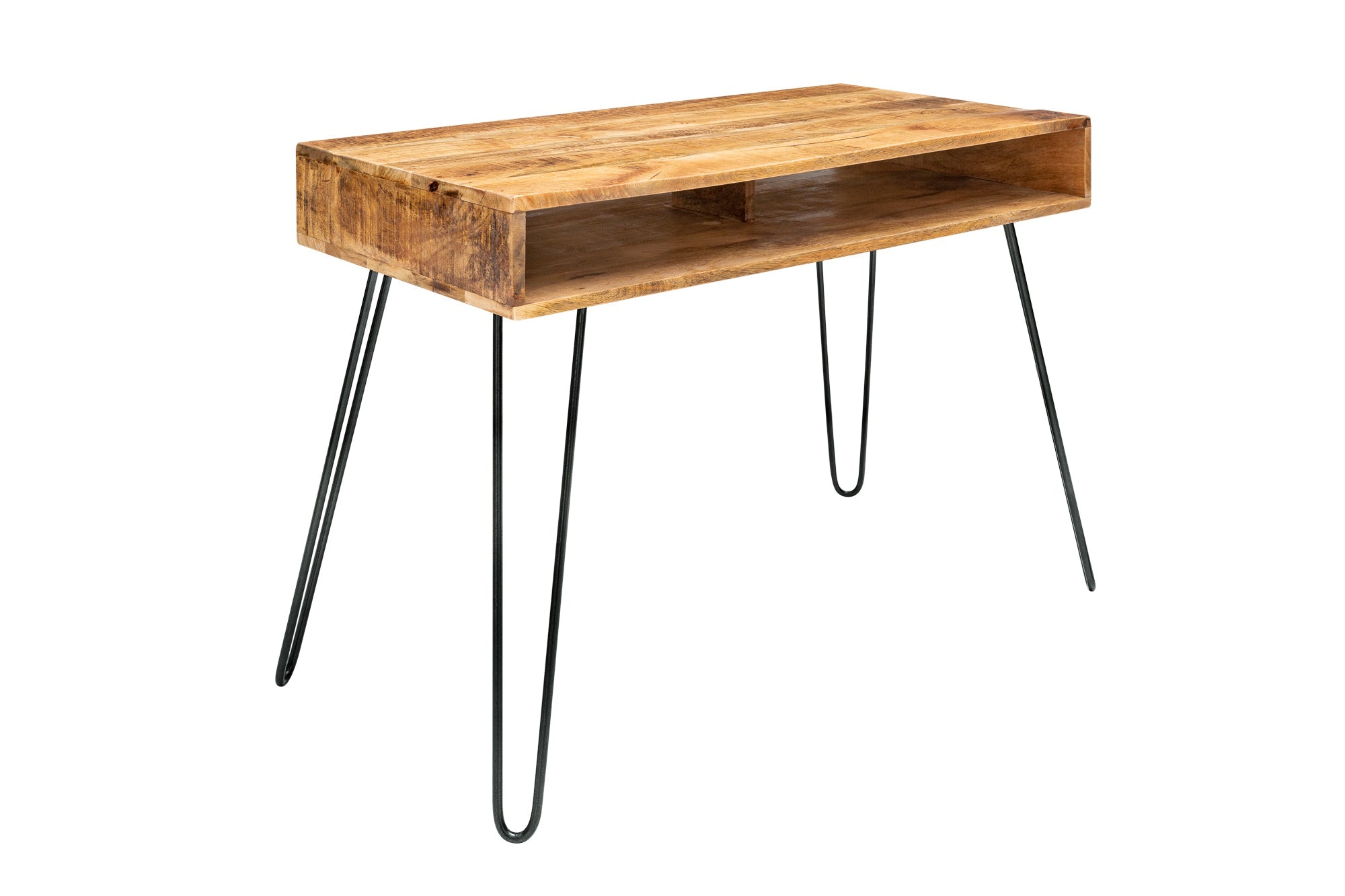 Bureau massif SCORPION 100cm pieds épingle en manguier naturel