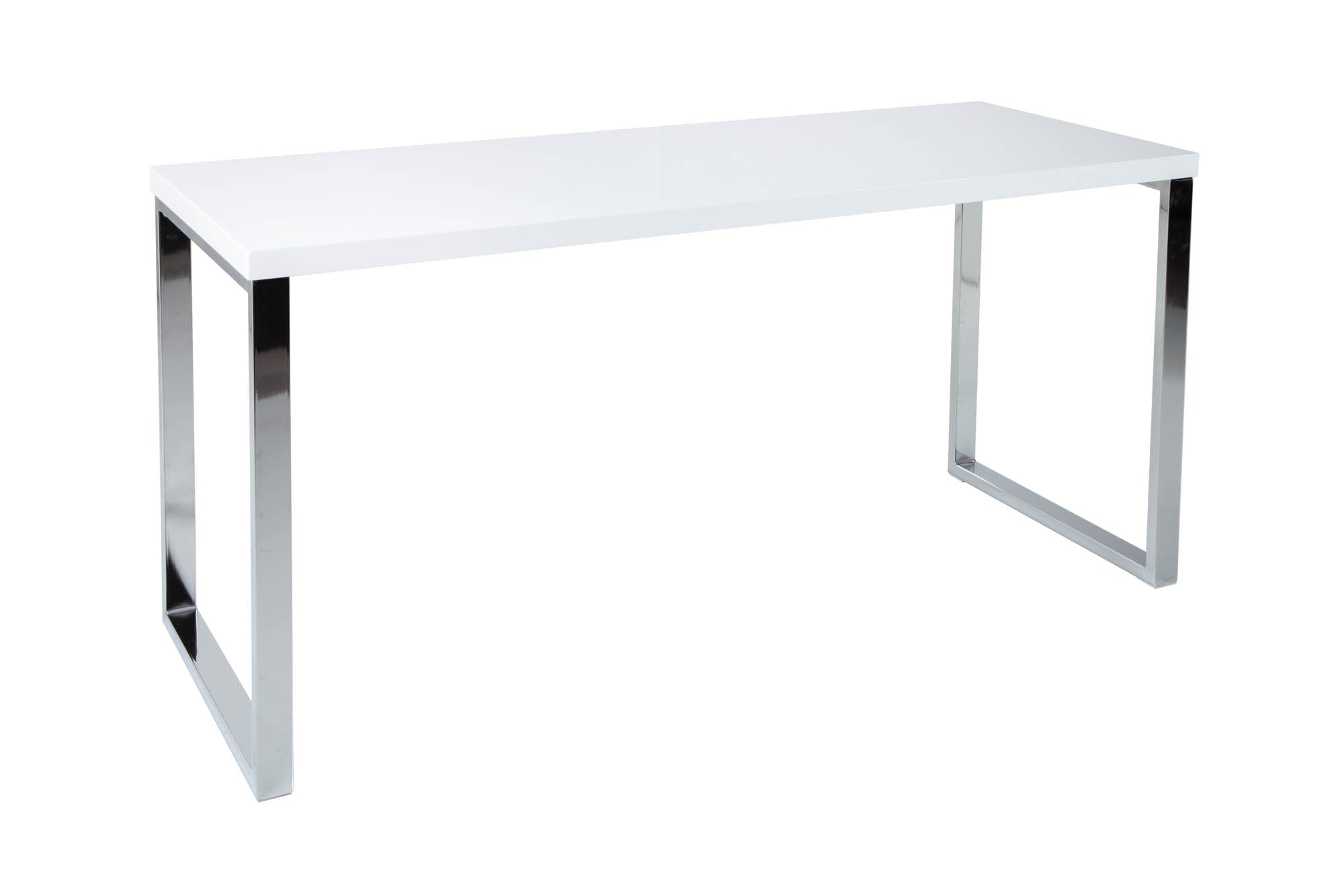 Bureau moderne WHITE DESK Table de bureau blanc brillant 140 cm