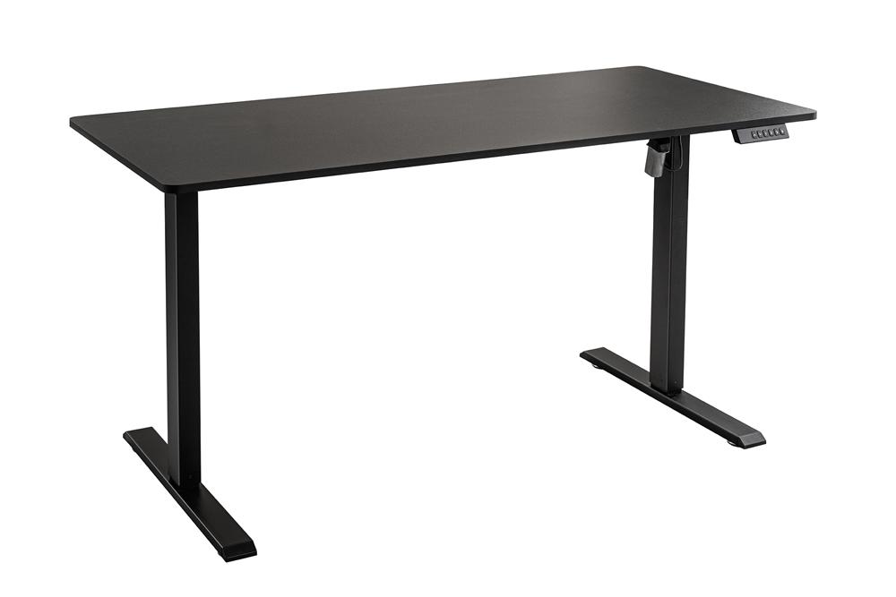 Bureau réglable en hauteur BLACK DESK 140cm structure métal noir anthracite