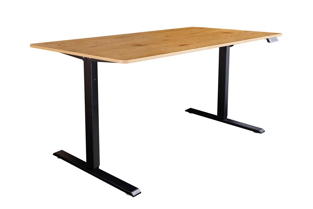 Bureau réglable en hauteur OAK DESK 160cm chêne naturel métal noir