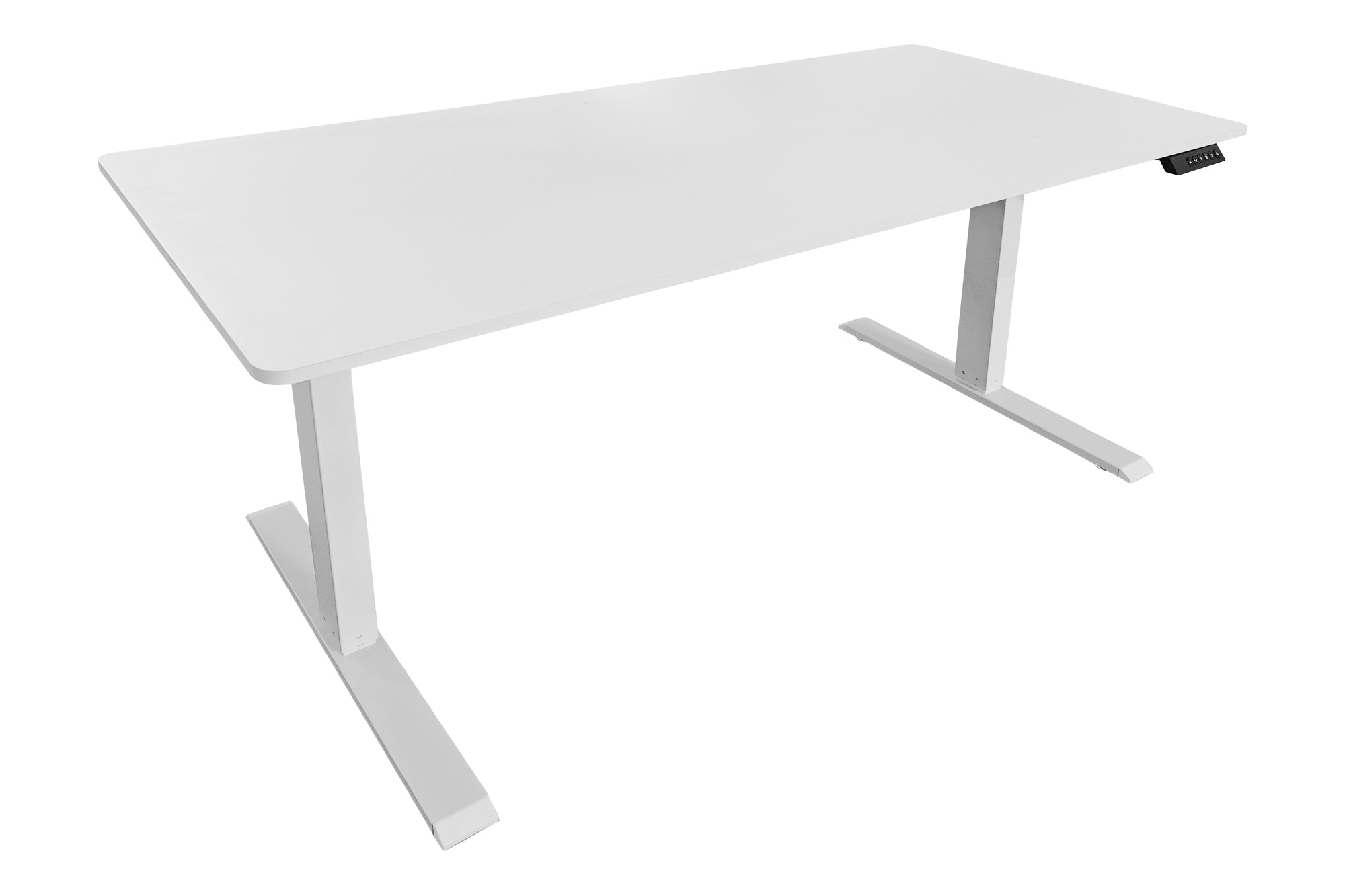 Bureau réglable en hauteur WHITE DESK Table de bureau structure métal blanc 140 cm