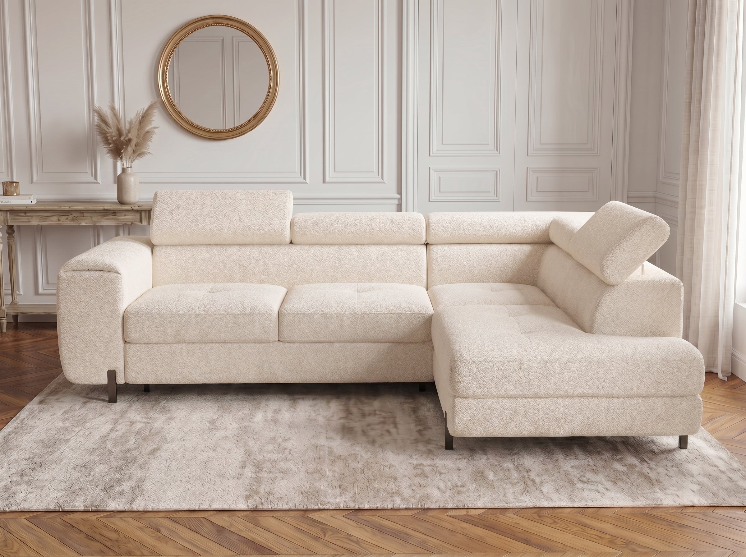 Canapé d'angle convertible Iéna – Boucle beige – photo 3
