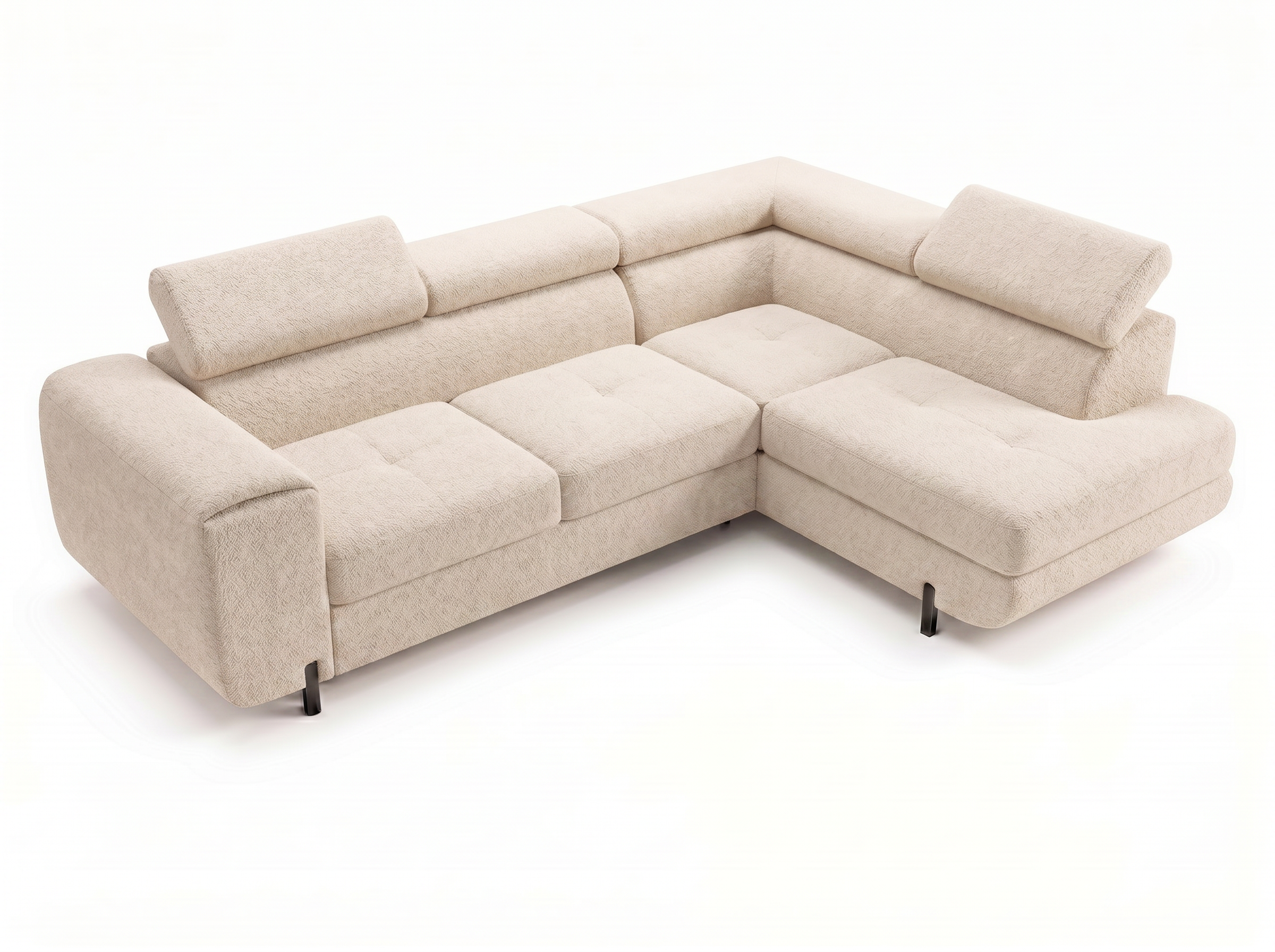 Canapé d'angle convertible Iéna – Boucle beige – photo 12