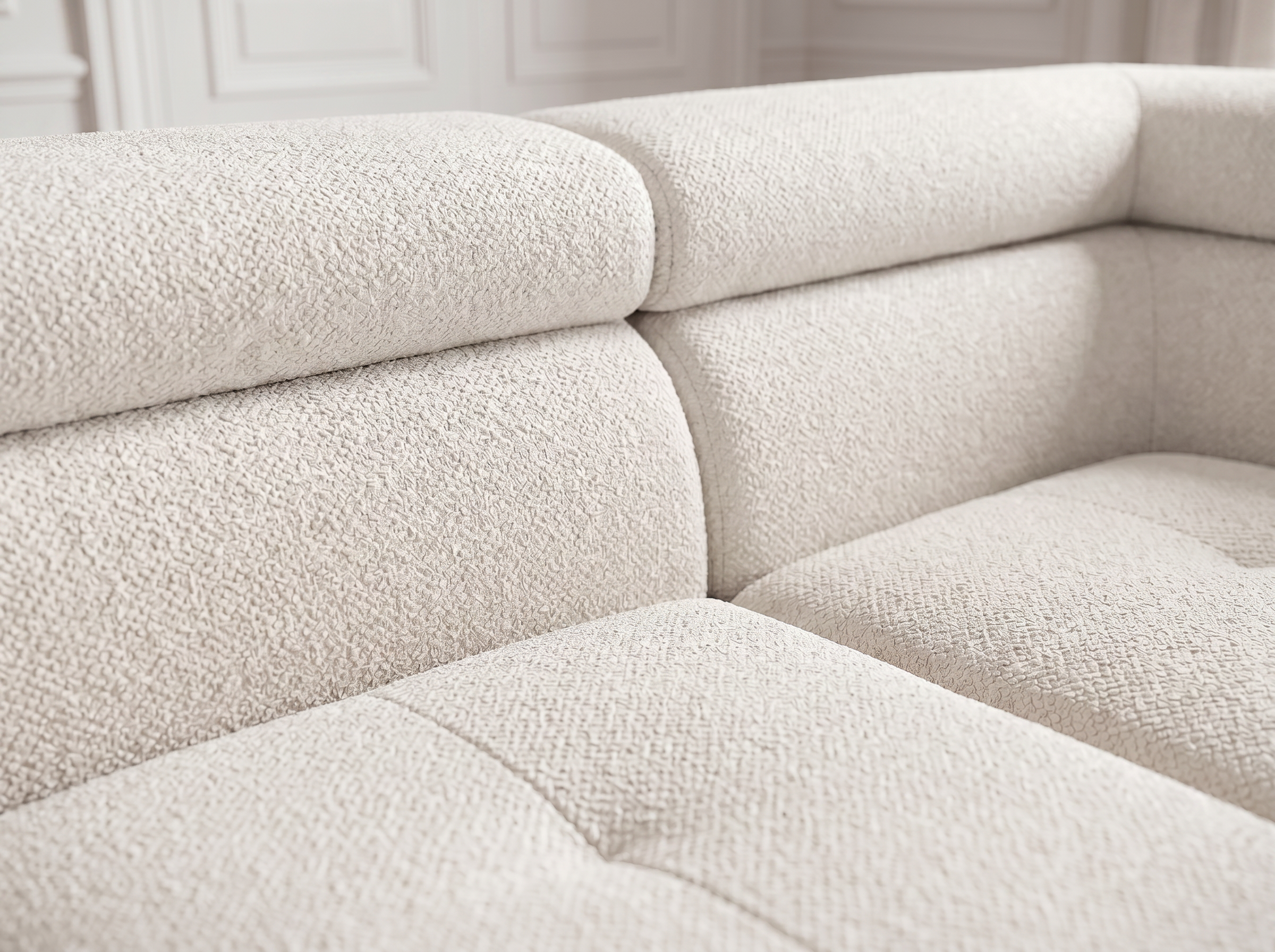 Canapé d'angle convertible Iéna – Boucle blanc – photo 7