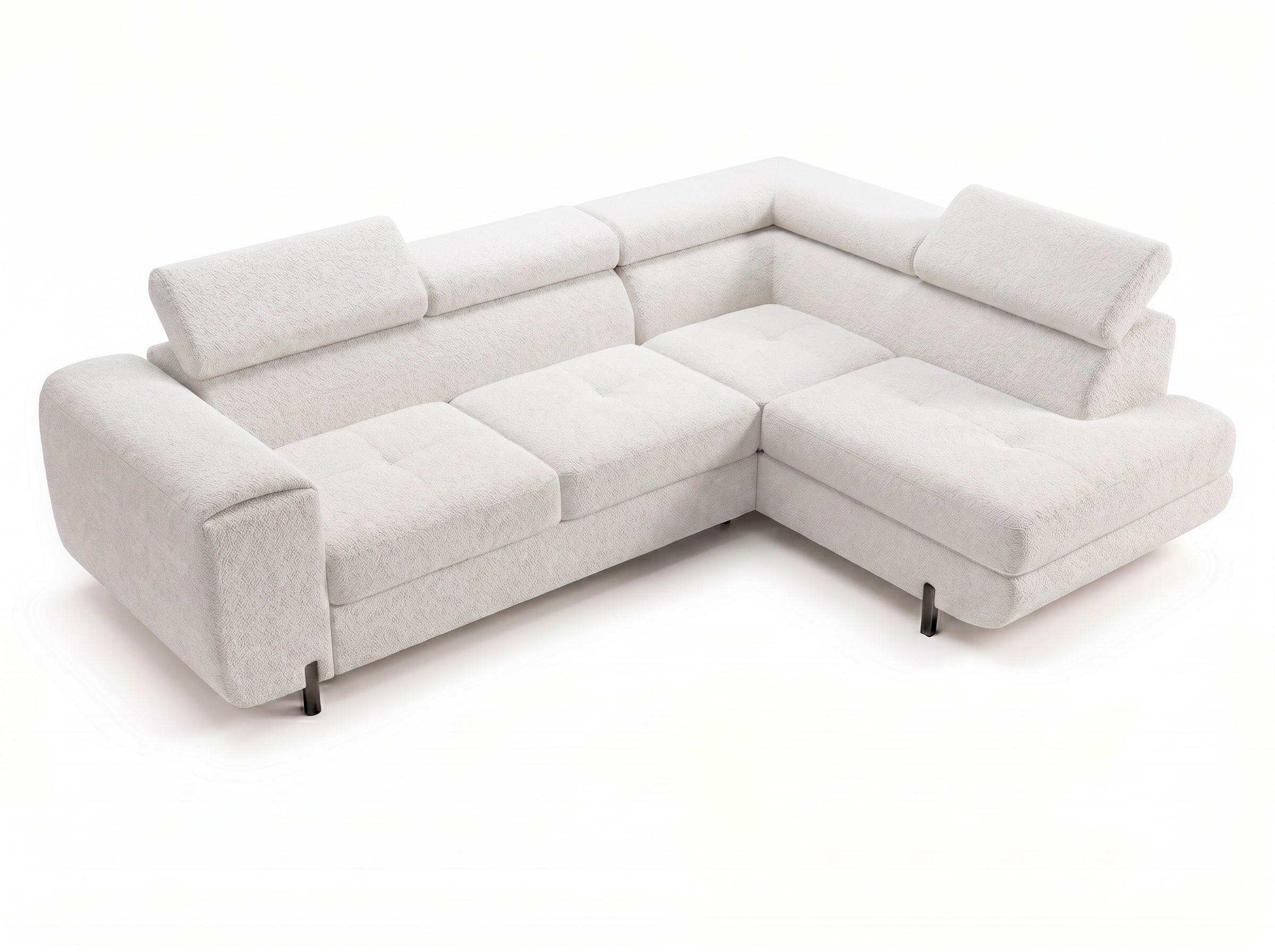 Canapé d'angle convertible Iéna – Boucle blanc – photo 10