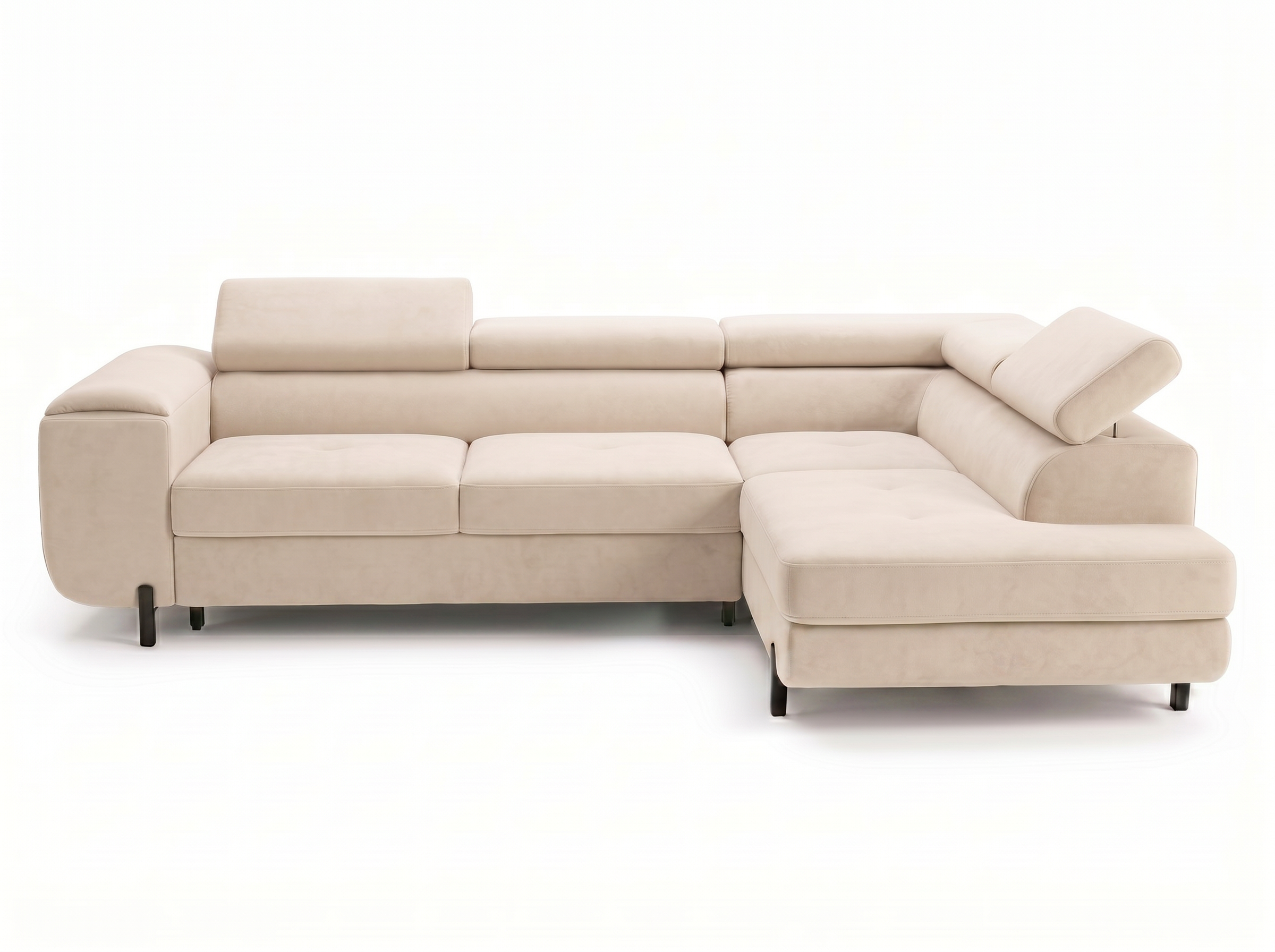 Canapé d'angle convertible Iéna – Velours beige – photo 1