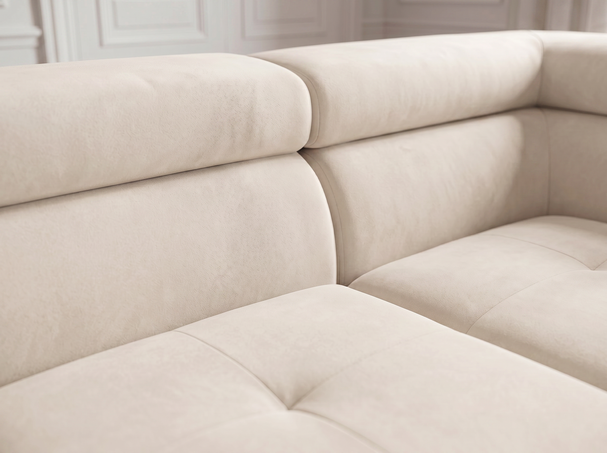 Canapé d'angle convertible Iéna – Velours beige – photo 9