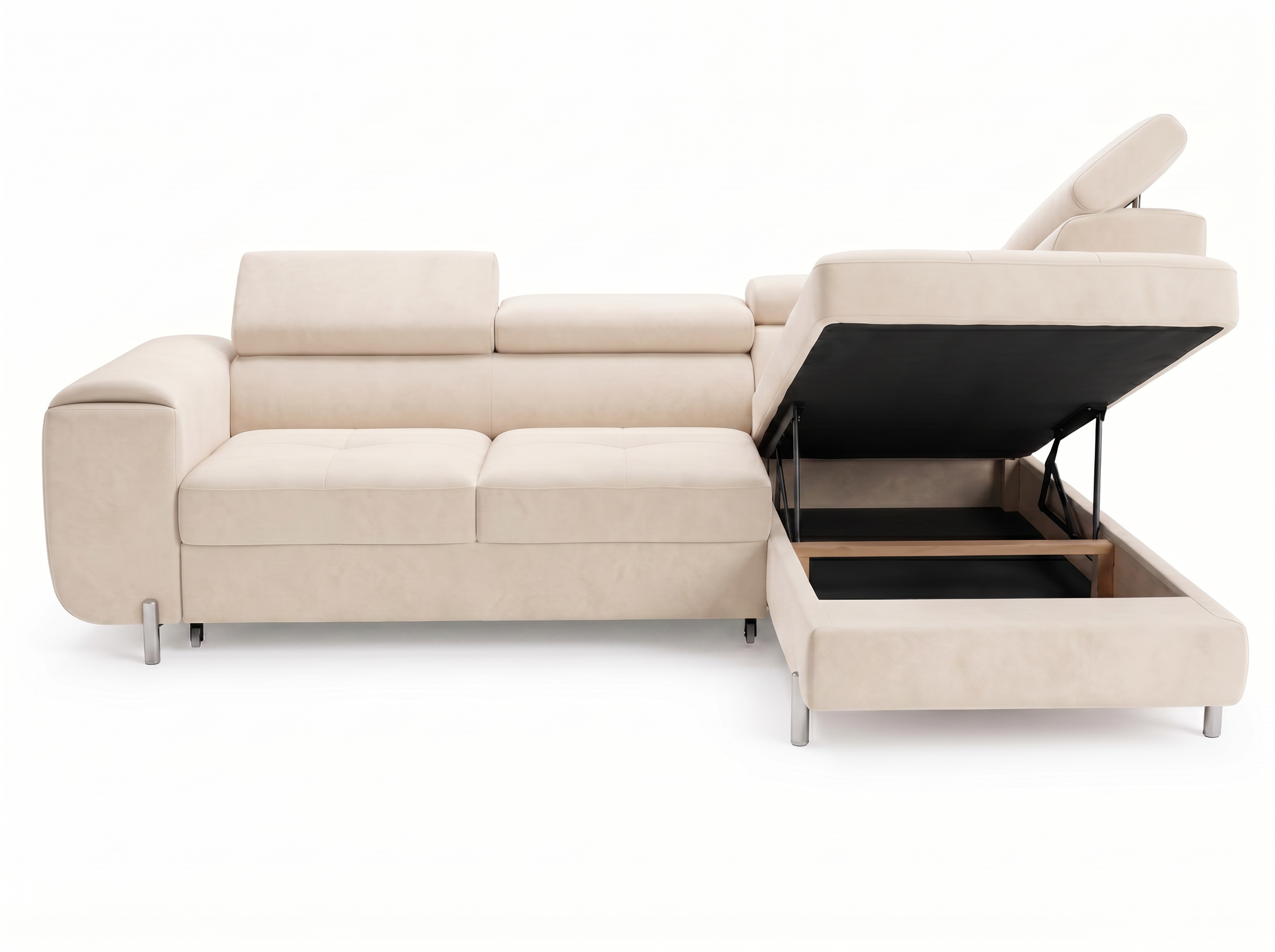 Canapé d'angle convertible Iéna – Velours beige – photo 10