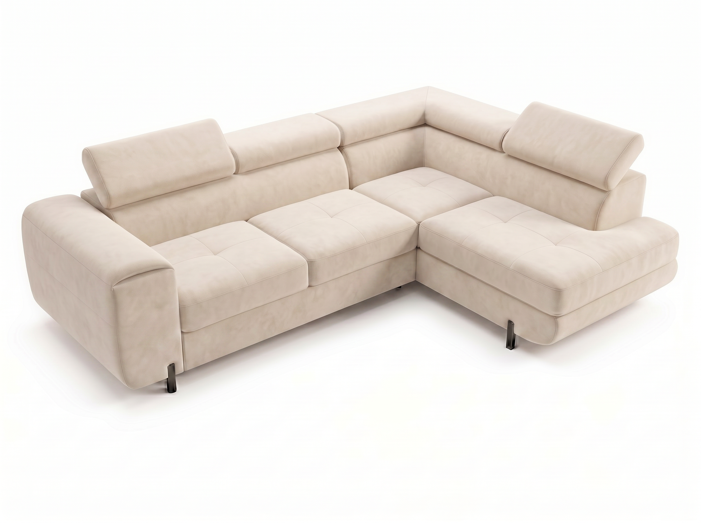 Canapé d'angle convertible Iéna – Velours beige – photo 12