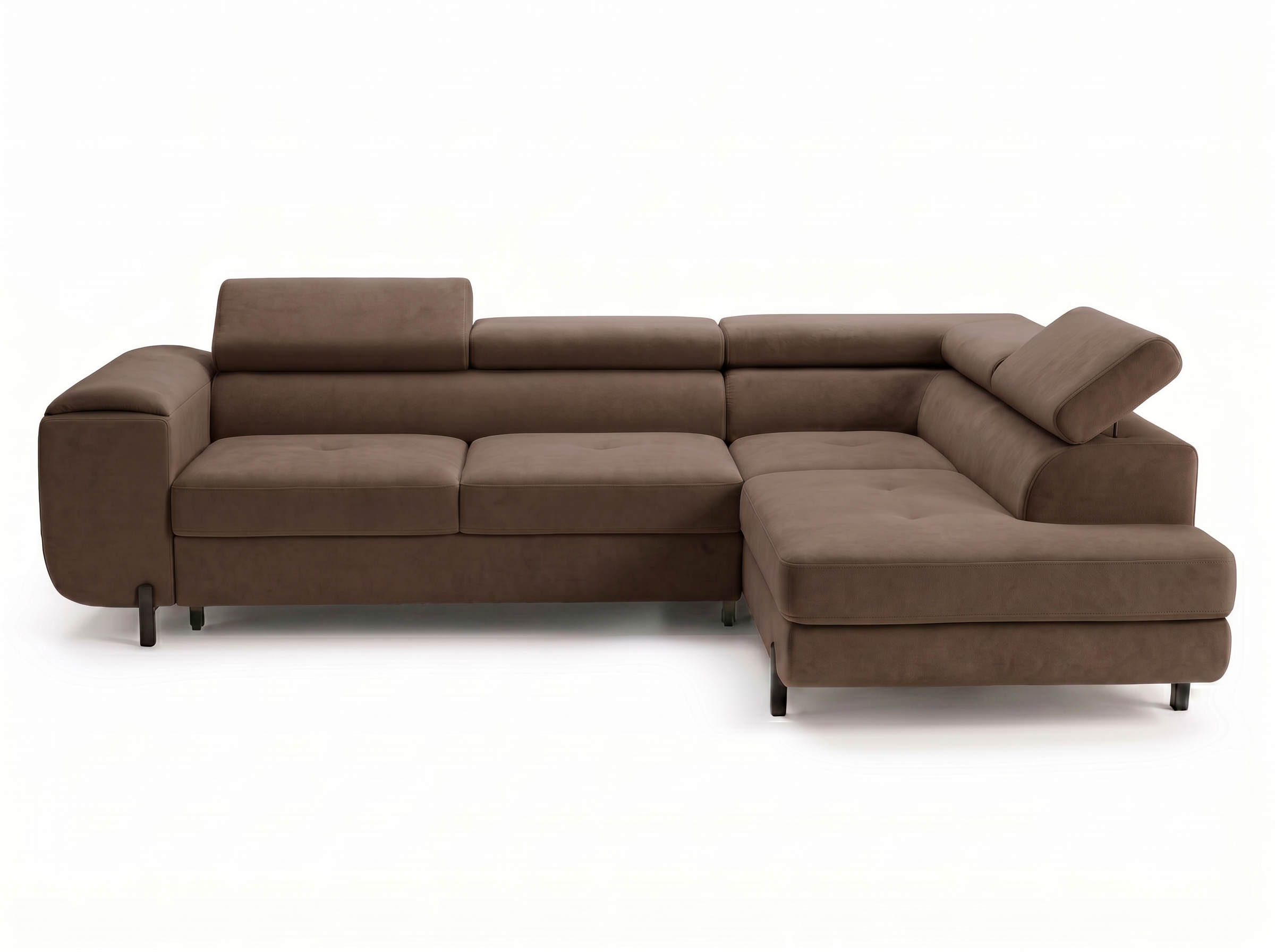 Canapé d'angle convertible Iéna – Velours marron – photo 1