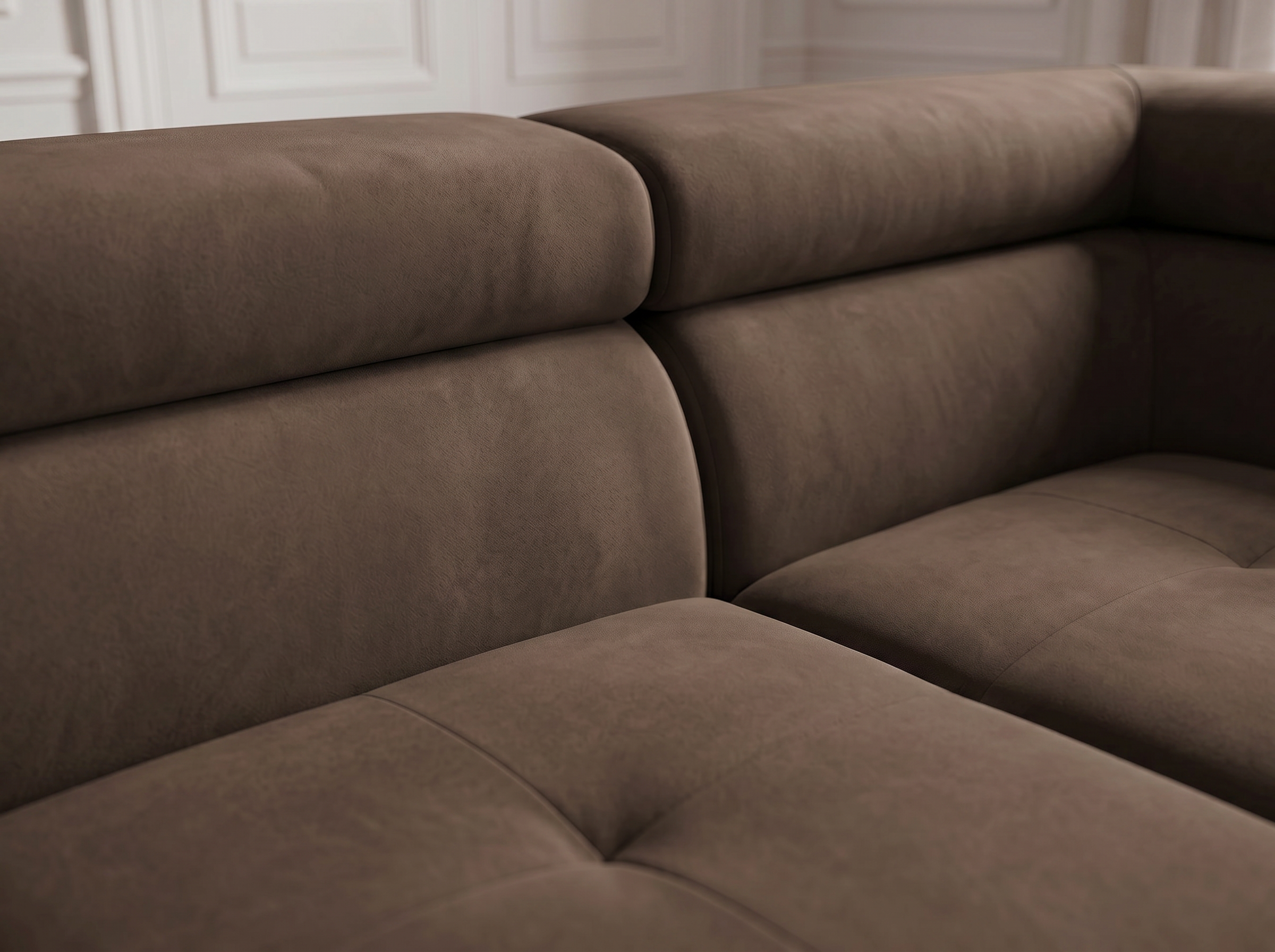 Canapé d'angle convertible Iéna – Velours marron – photo 9