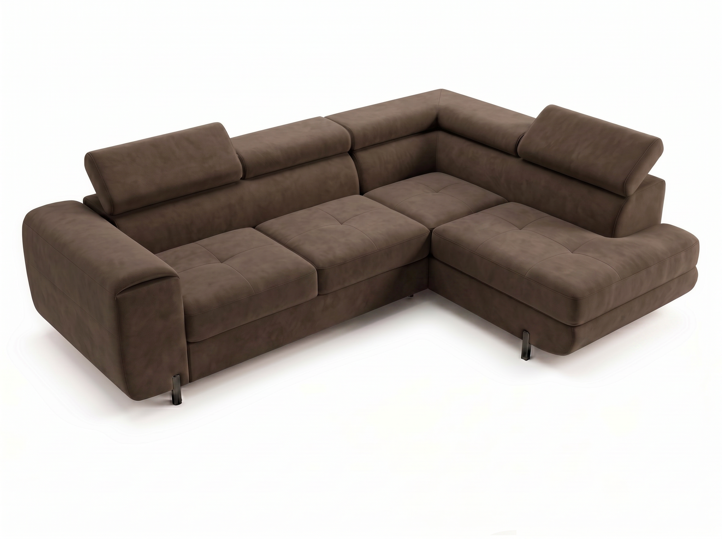 Canapé d'angle convertible Iéna – Velours marron – photo 10
