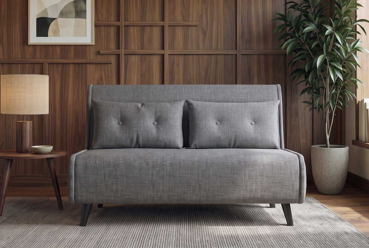 Canapé convertible 2 places SMART MULTIFUNCTION 140cm gris Vogue soie velours