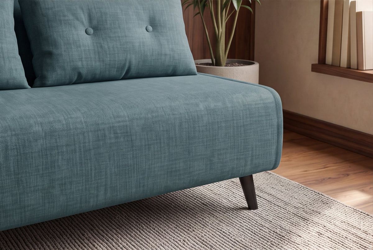 Canapé convertible 2 places SMART MULTIFUNCTION 140cm pétrole Vogue soie velours