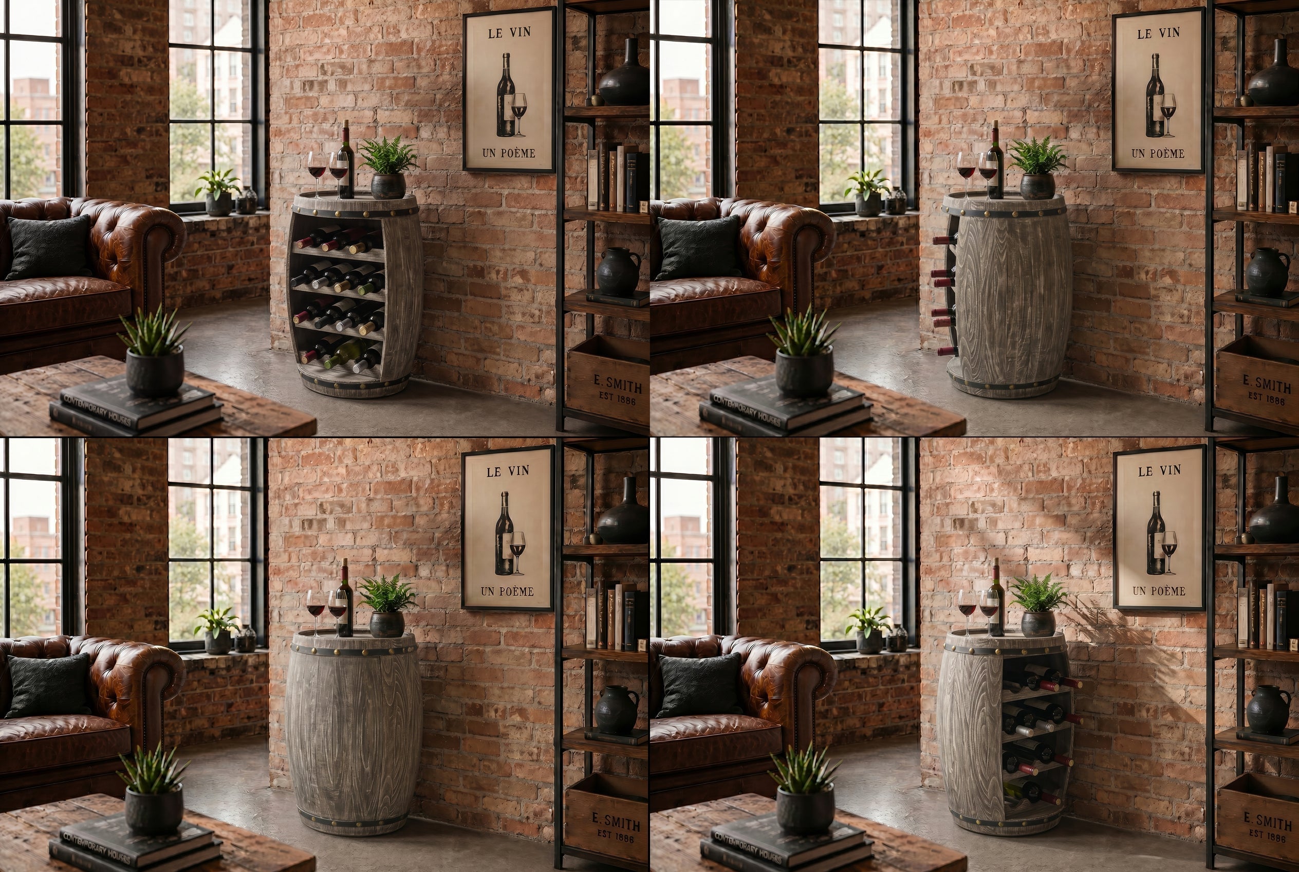 Casier à vin authentique BODEGA 65cm tonneau à vin en pin naturel Shabby Chic