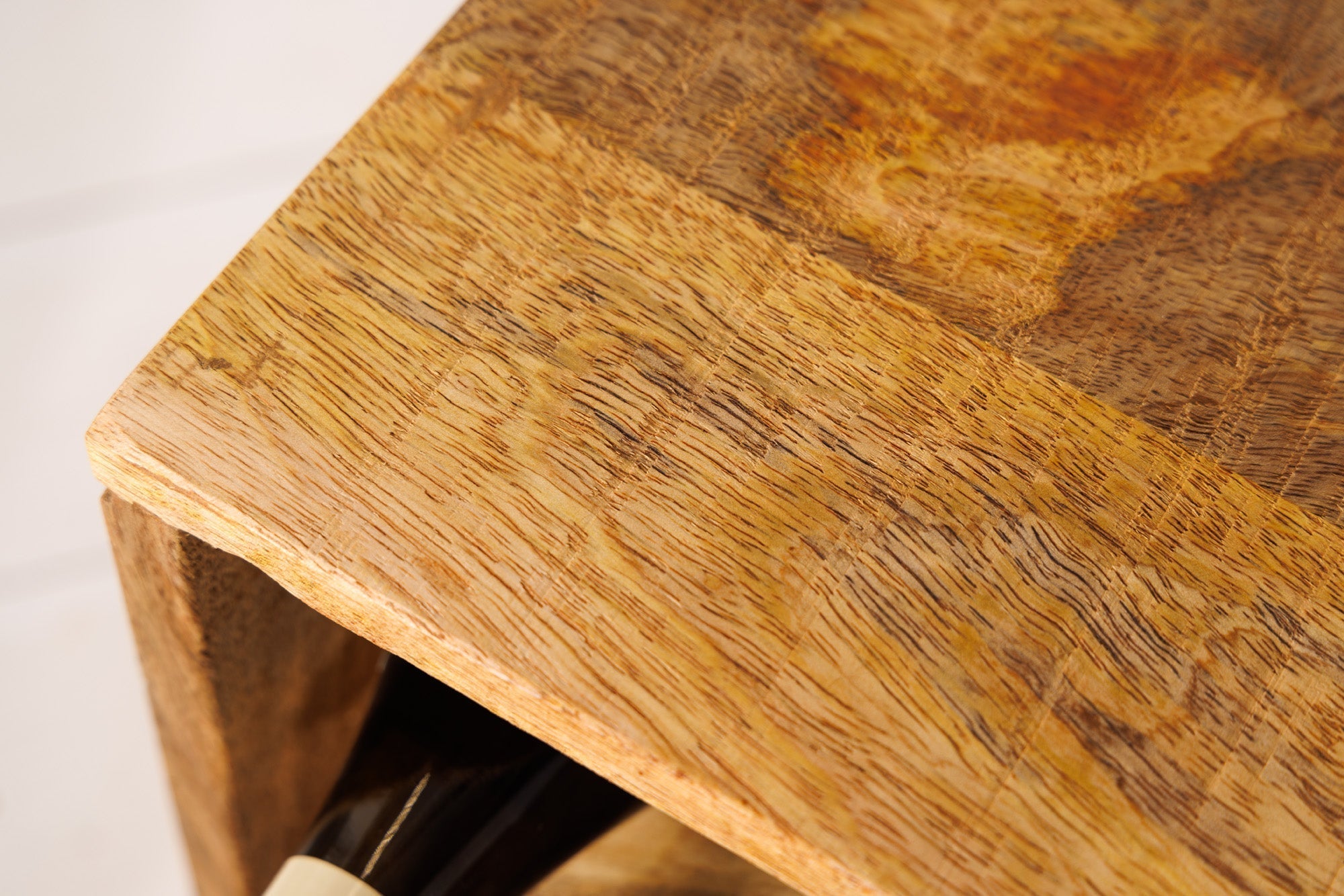 Casier à vin en bois massif CUBUS 40cm Table d’appoint faite main en manguier