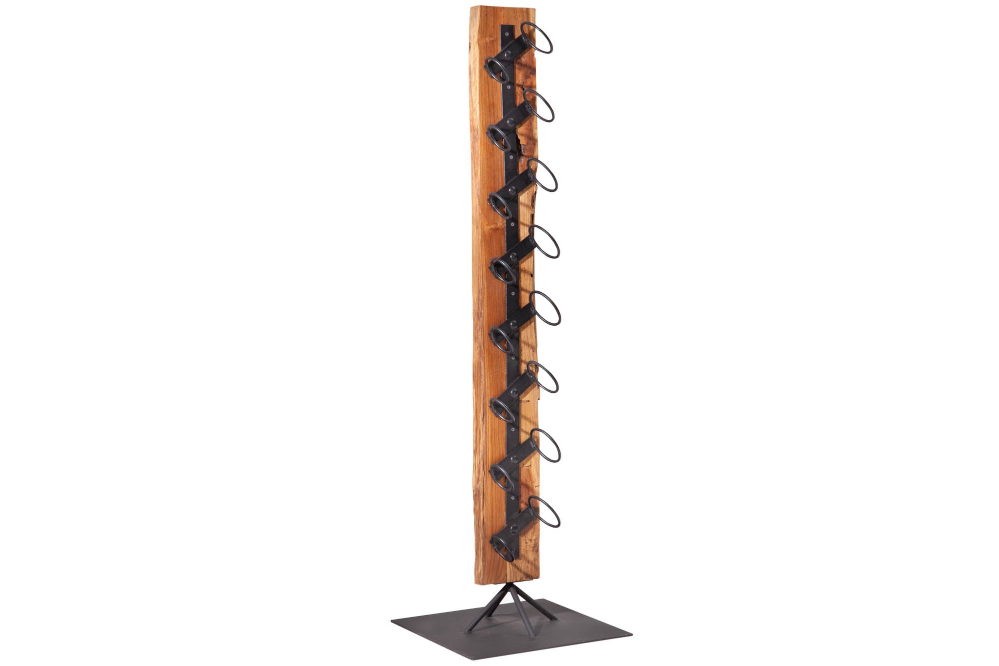 Casier à vin massif BARRACUDA 140cm porte-bouteille rustique en bois de teck