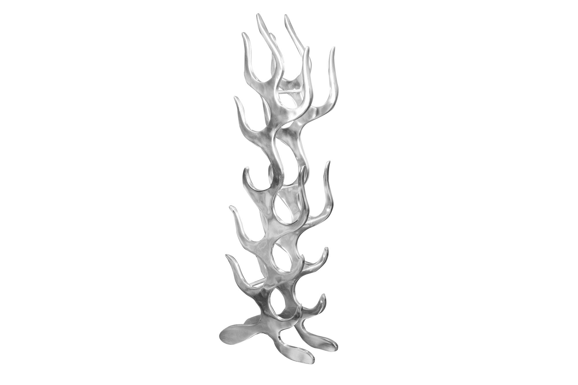 Casier à vin moderne FLAME 93cm argent pour 9 bouteilles porte-bouteille