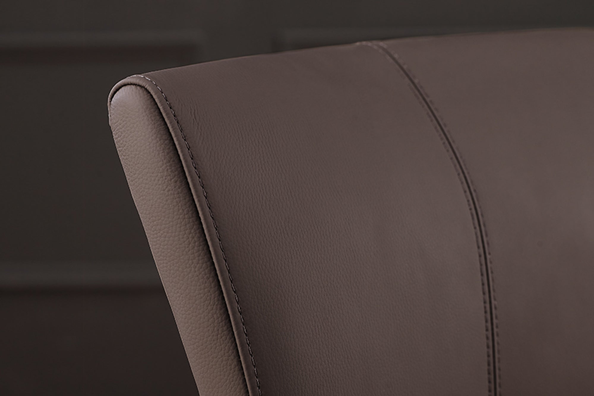 Lot de 2x chaises cantilever moderne SAMSON en cuir véritable gris taupe, structure en métal avec poignée confortable