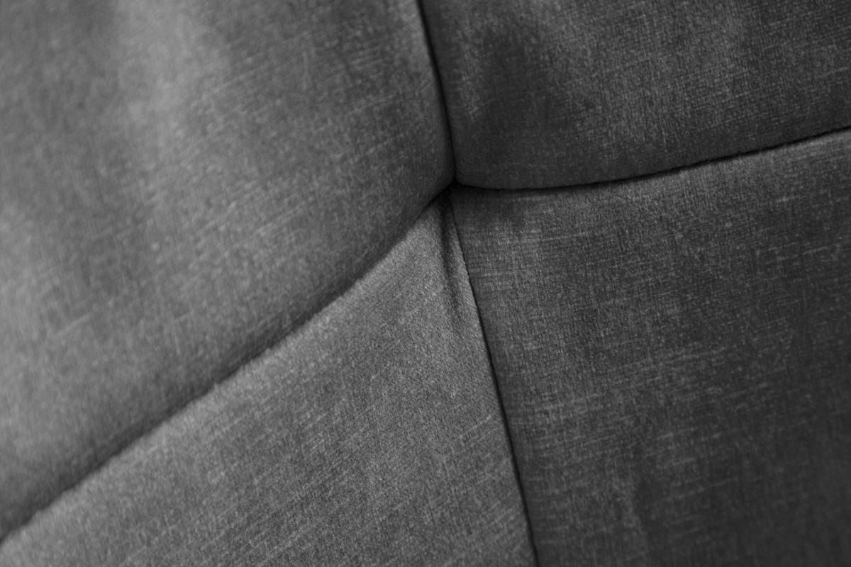 Chaise de bureau réglable en hauteur EUPHORIA velours gris foncé avec surpiqûre décorative