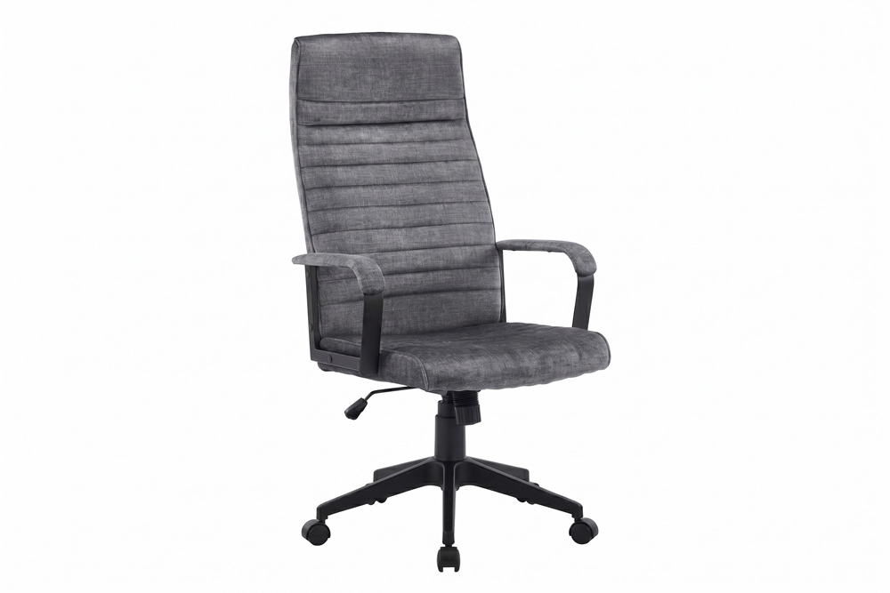 Chaise de bureau réglable en hauteur LAZIO anthracite Vogue velours pivotante avec roulettes