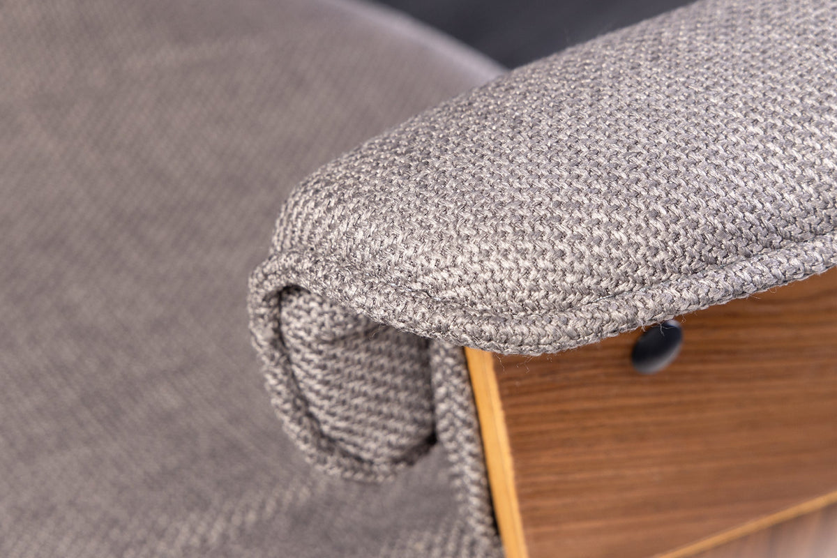 Chaise de bureau réglable en hauteur MANHATTAN noyer gris avec accoudoir rotatif